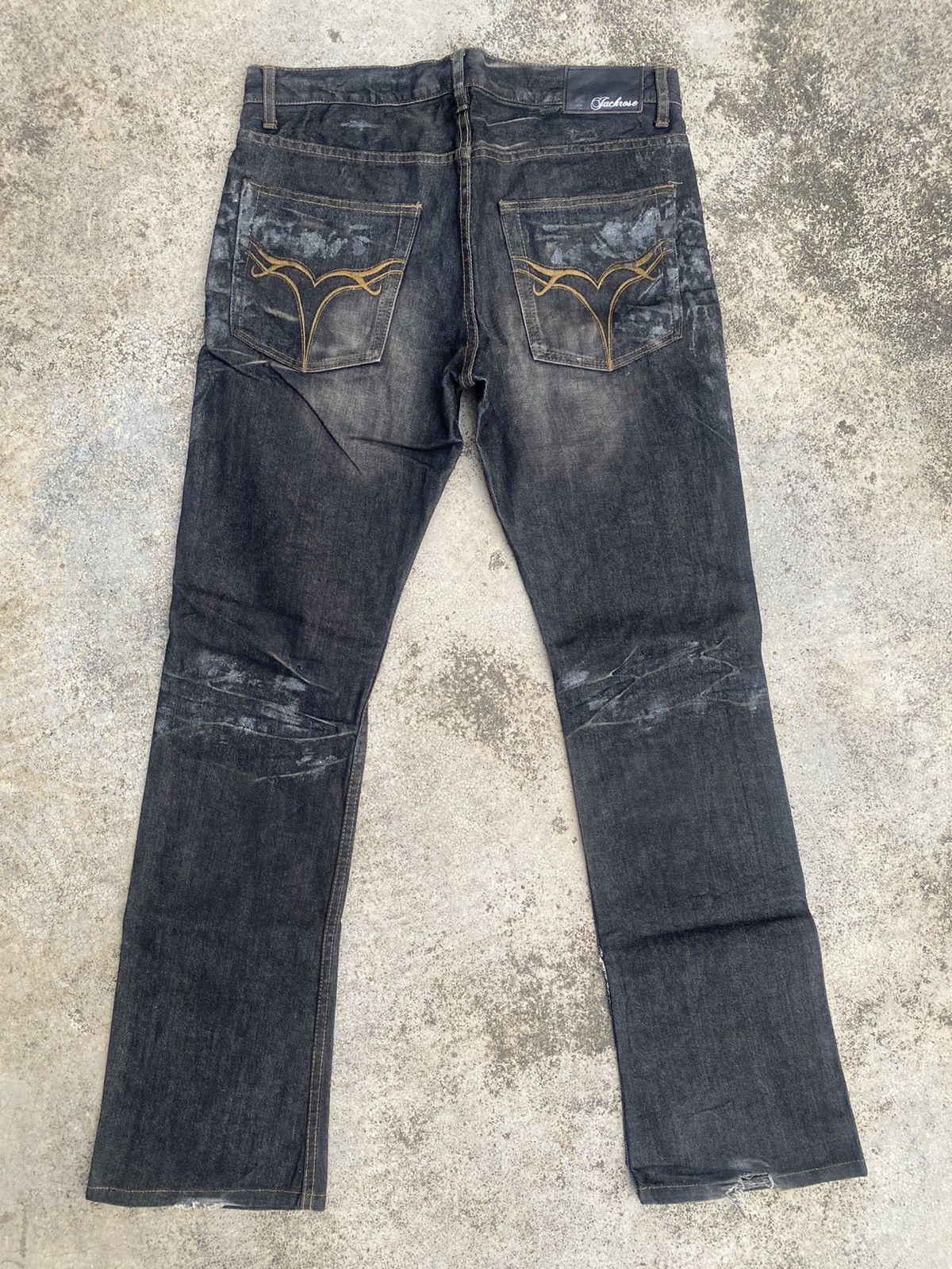 If Six Was Nine × JACKROSE Flare Jeans Jack Rose Waxed Clawmark Bootcut Size US 32 / EU 48 - 15 Thumbnail