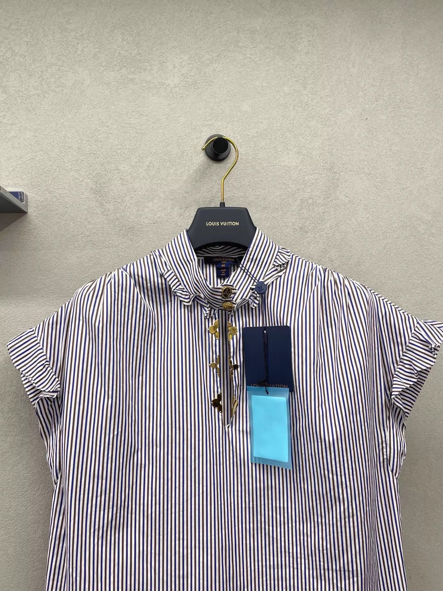 Louis Vuitton LV Striped Sleeveless Stand Collar Shirt Casual Size M / US 6-8 / IT 42-44 - 4 Thumbnail