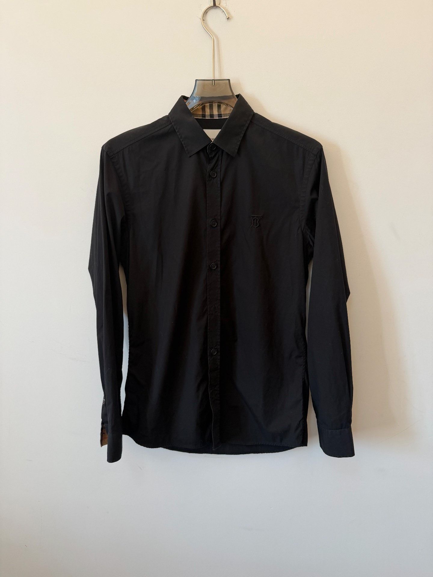 Burberry Burberry Embroidered Slim Black Shirt S Men Size US S / EU 44-46 / 1 - 1 Thumbnail