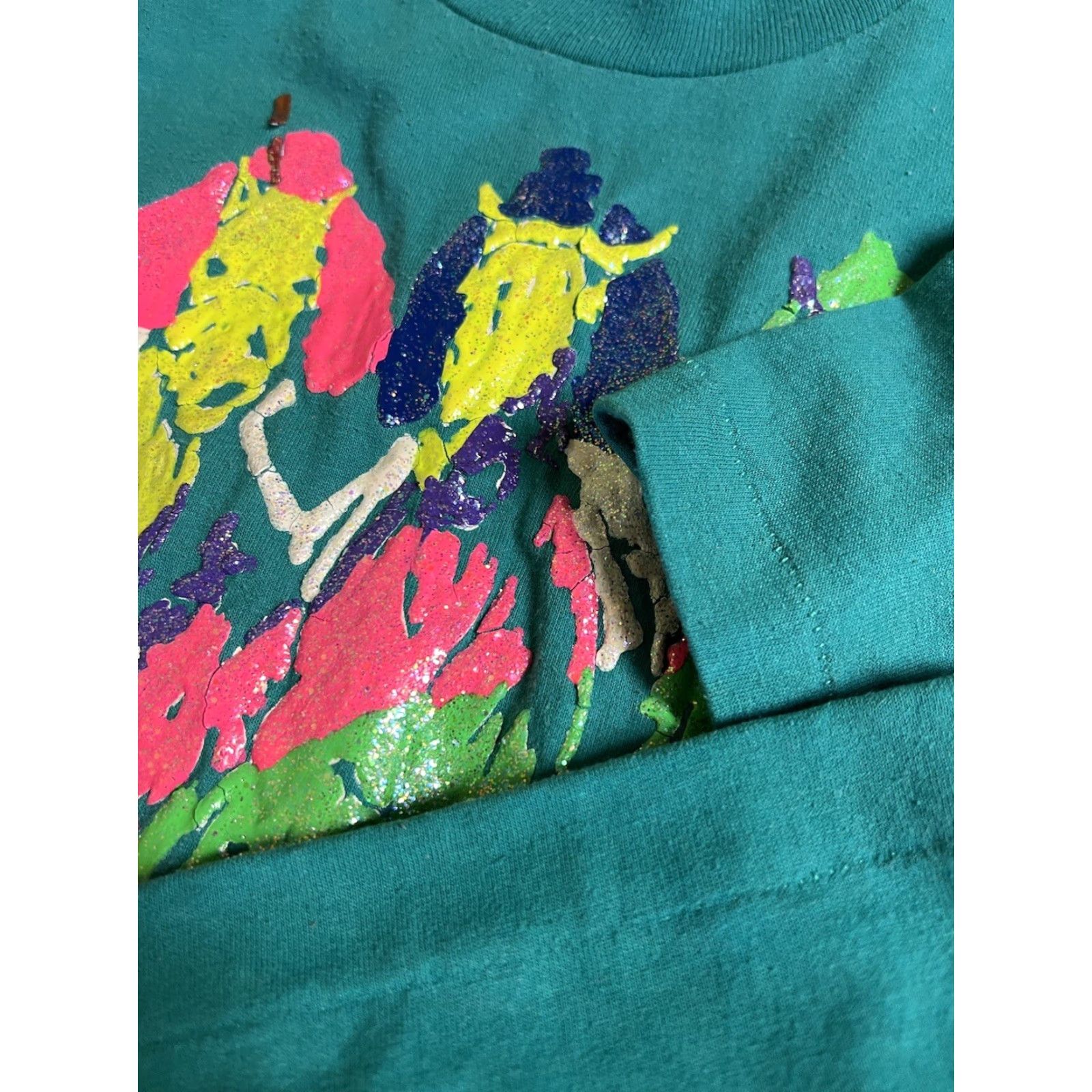 Hanes VINTAGE Hanes Kentucky 1992 Puff Paint Single Stitch T-Shirt Horse Racing Crew Neck Short Sleeve Green Cotton Blend M Men Size US M / EU 48-50 / 2 - 3 Thumbnail