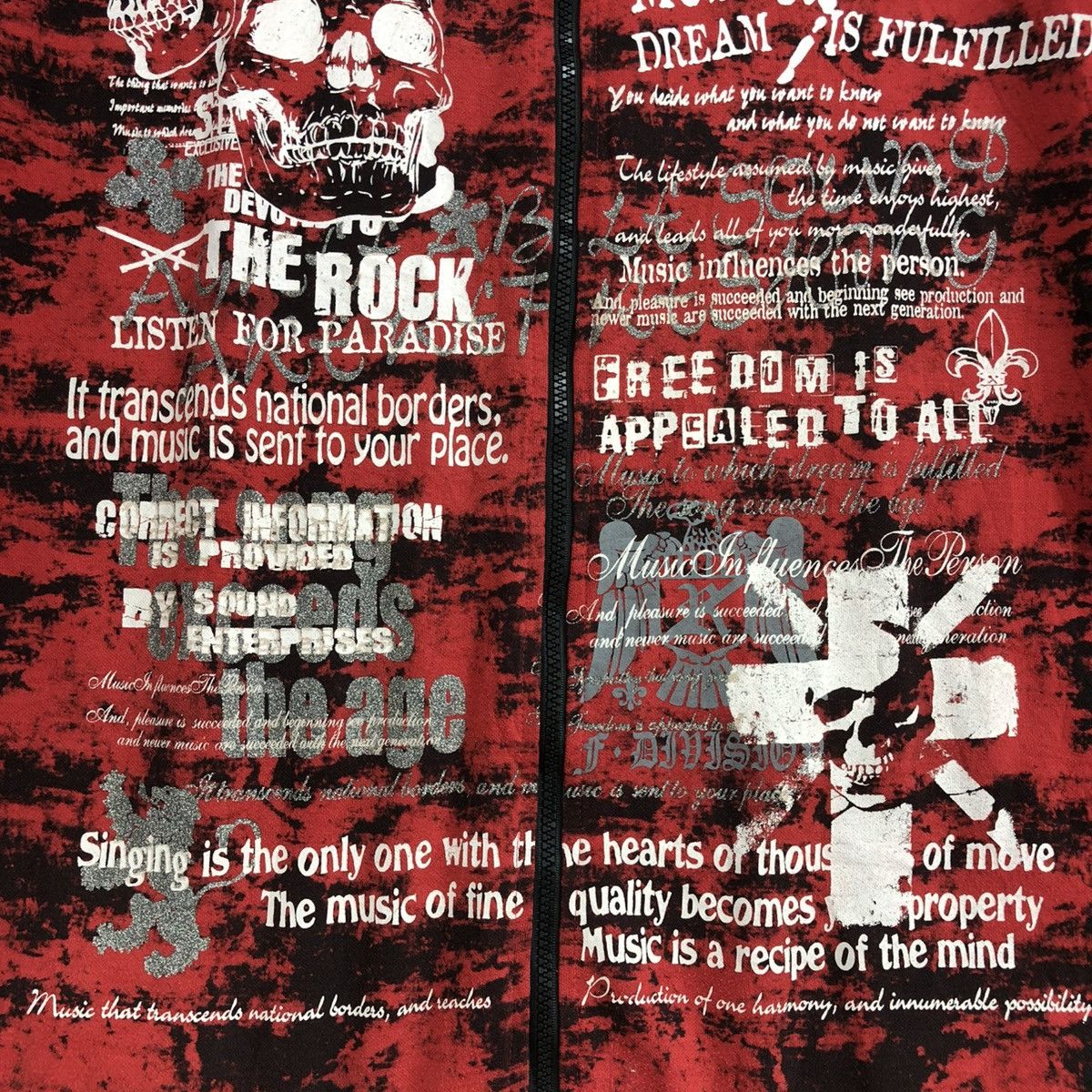 14th Addiction × If Six Was Nine × Le Grande Bleu (L.G.B.) ☠️ 2000s TimeStep Poem Cross Skulls Punks Goa Bono Jacket Size US XXL / EU 58 / 5 - 11 Thumbnail