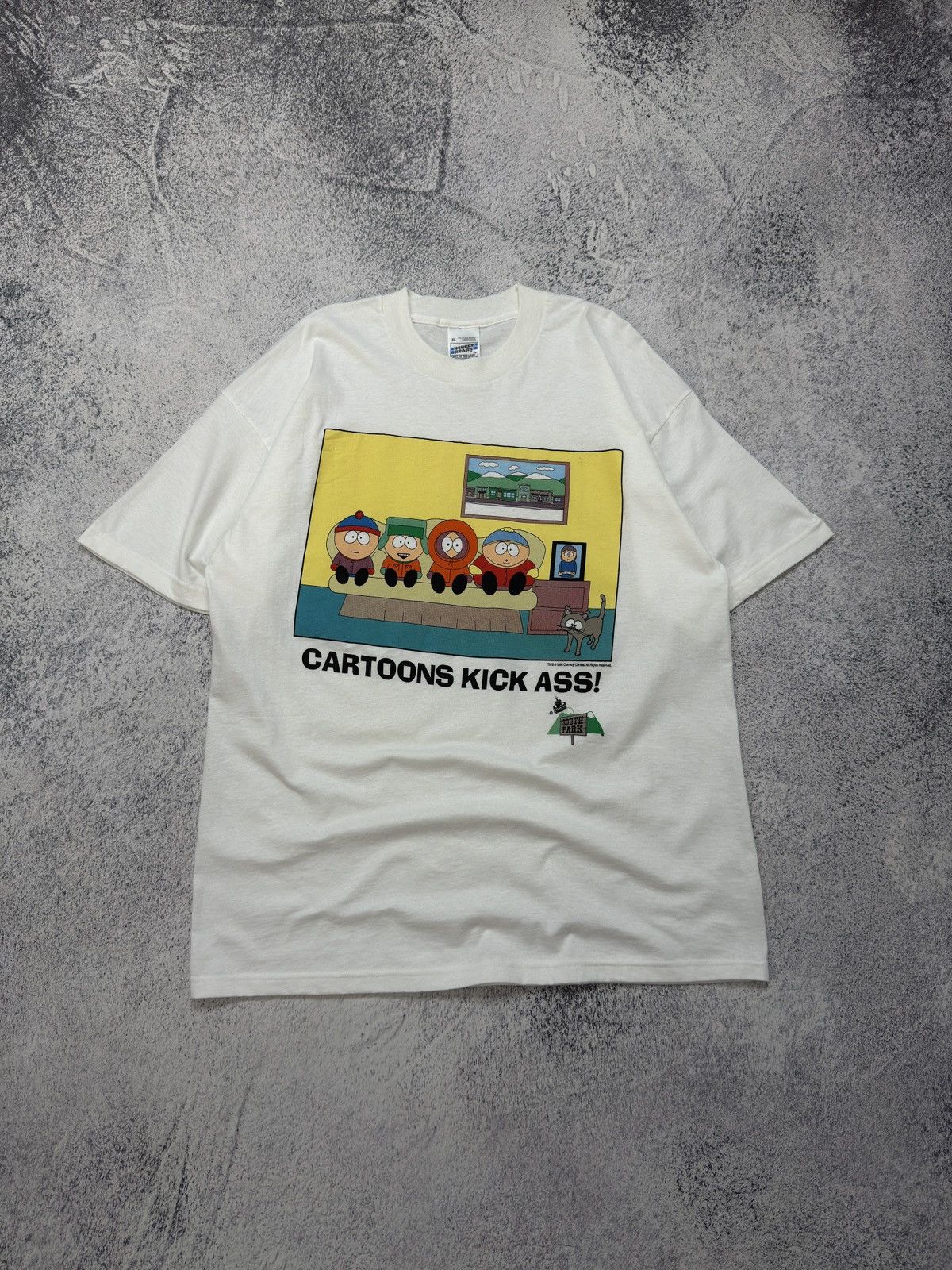 Other VTG 1998 Comedy Central South Park Cartoons Kick Ass T-Shirt Size US XL / EU 56 / 4 - 2 Thumbnail