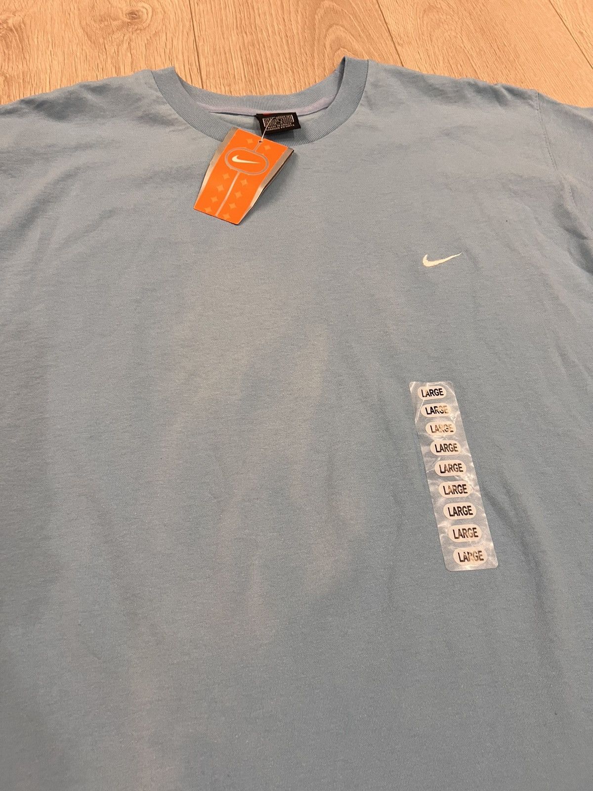 Nike × Vintage Vintage Nike Mini Swoosh TShirt Deadstock NOS 90s 00s W tags Size US L / EU 52-54 / 3 - 6 Thumbnail