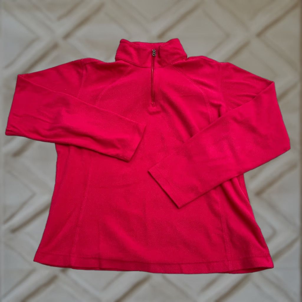Vintage Columbia Fleece Jacket Women Red Small 1/4 Zip Lightweight Outdoor Casual Regular Fit Size S / US 4 / IT 40 - 1 Thumbnail