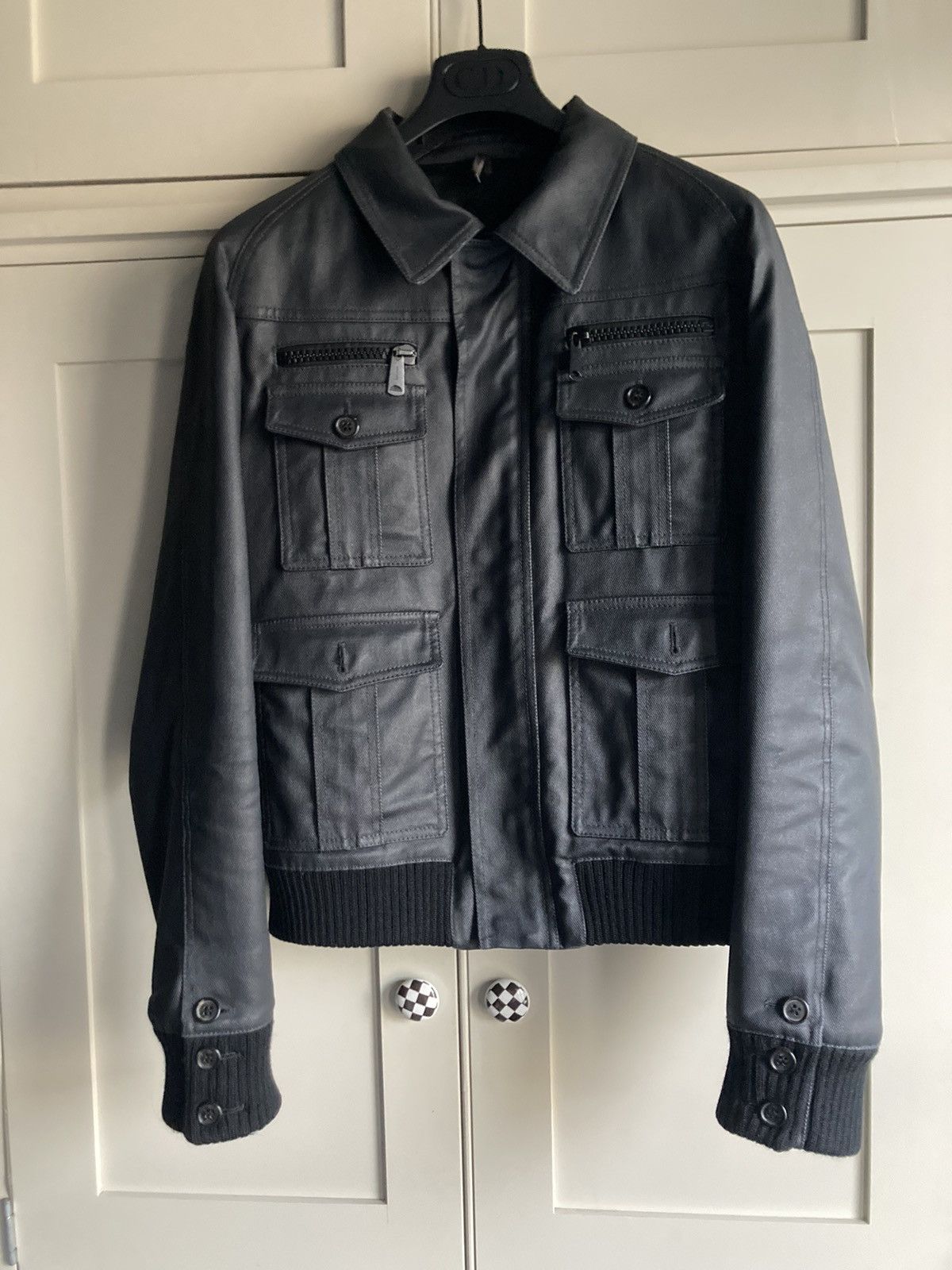 Pre-owned Dior X Hedi Slimane Dior Homme Aw06 “these Grey Days” Waxed 4 Pocket Jacket In Black