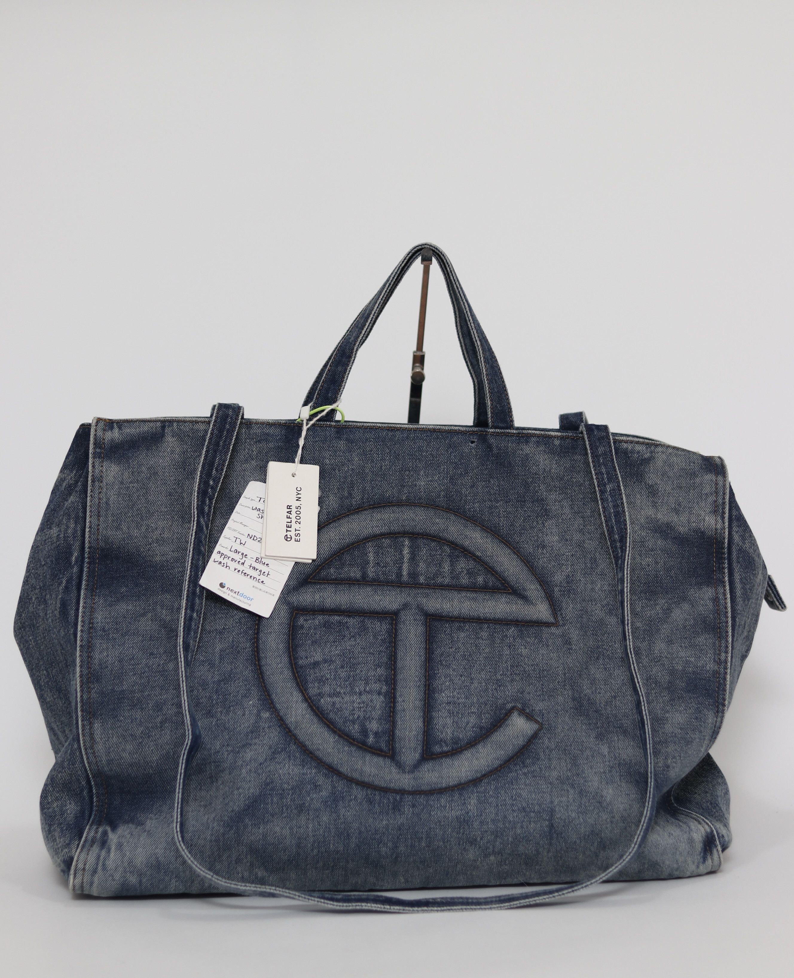 Telfar Telfar Denim Large Shopping Bag Blue Size ONE SIZE - 1 Thumbnail