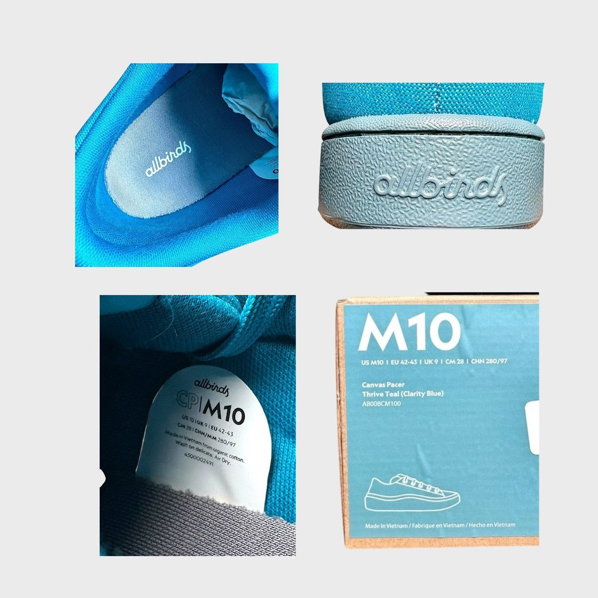 Allbirds Allbirds Men’s Canvas Pacer Teal Blue Grey Sneakers Sz 10 Size US 10 / EU 43 - 14 Thumbnail