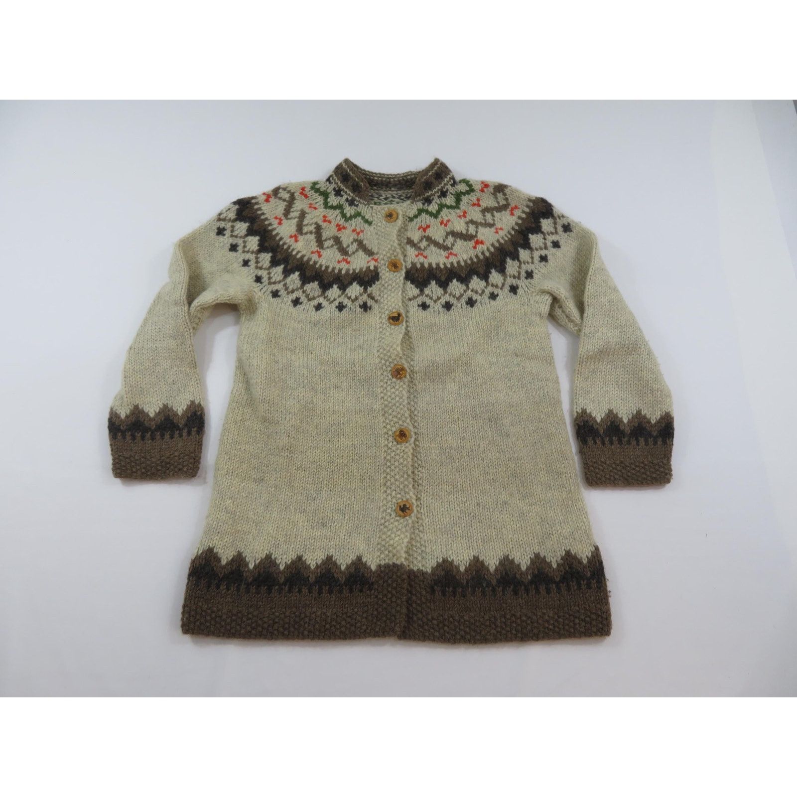 Other Knit Sweater Bodice Cardigan Designer Buttons Beige Wool M? Size M / US 6-8 / IT 42-44 - 1 Thumbnail