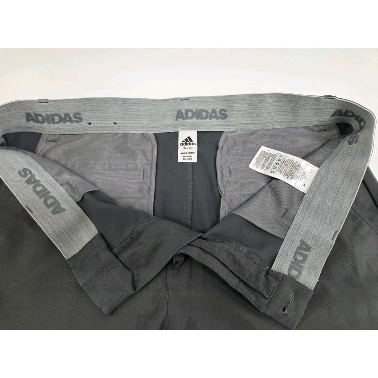 Adidas Adidas Mens Grey Golf Pants 34/30 Polyester Spandex Zip Flat Front Logo Pockets Straight Leg Regular Fit Modern Golf Casual Mens Size US 34 / EU 50 - 3 Thumbnail