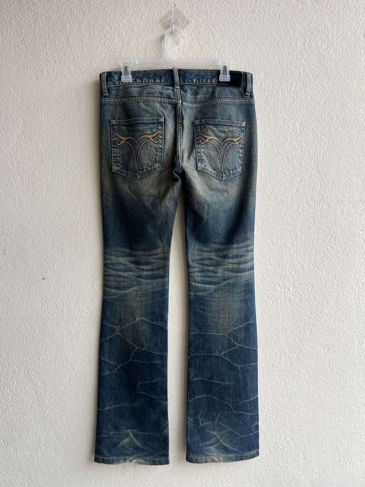 JACKROSE Dirty Mud Trashed Jackrose Rips Denim Claw Mark Flare Jeans Size US 30 / EU 46 - 3 Thumbnail