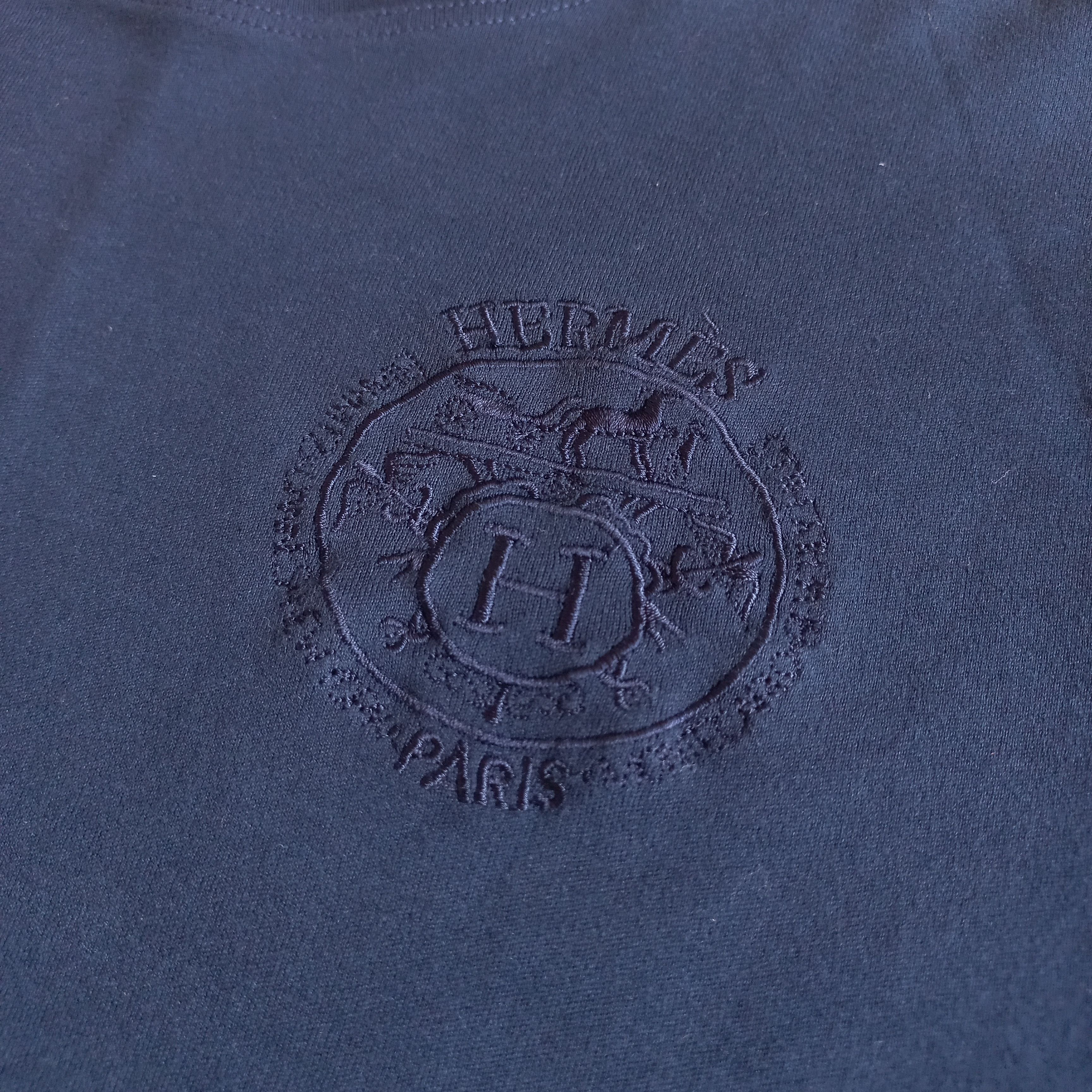 Designer Hermes Paris - Vintage Embroiderry Logo Longsleeve Size S / US 4 / IT 40 - 4 Thumbnail