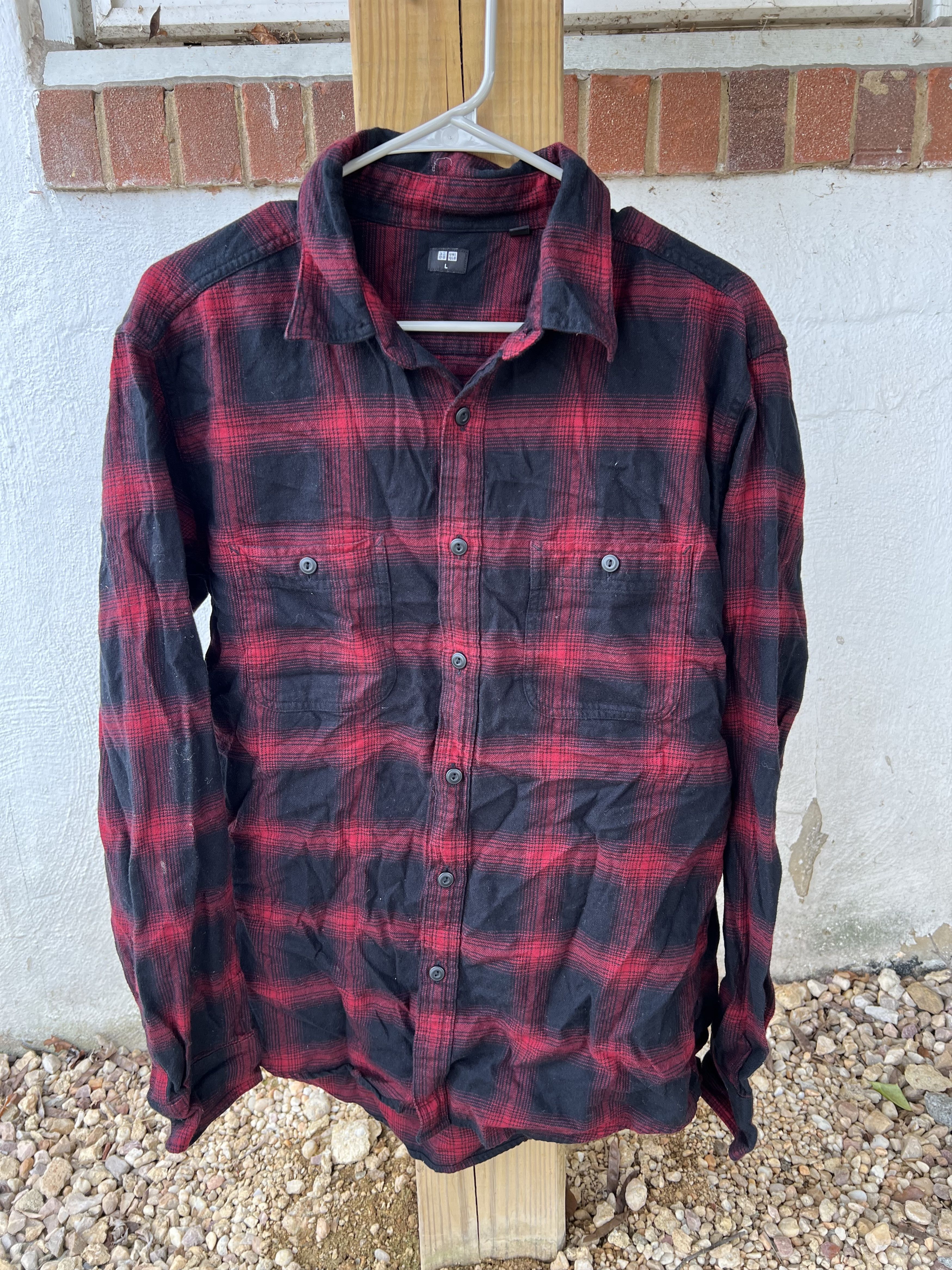Uniqlo Lightweight Flannel / Black Red Size US L / EU 52-54 / 3 - 1 Thumbnail
