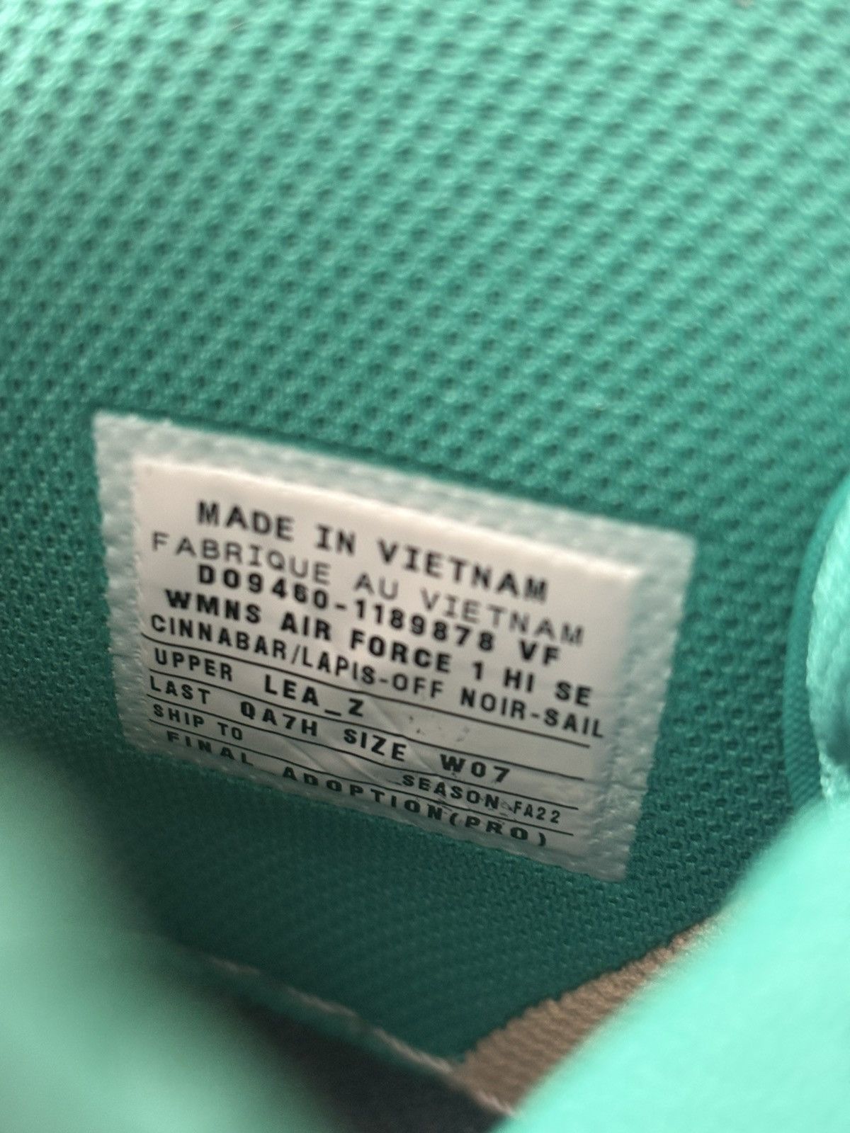 Nike UNRELEASED SAMPLE Nike Air Force 1 HighCinnabar Off Noir Size US 7 / IT 37 - 9 Thumbnail