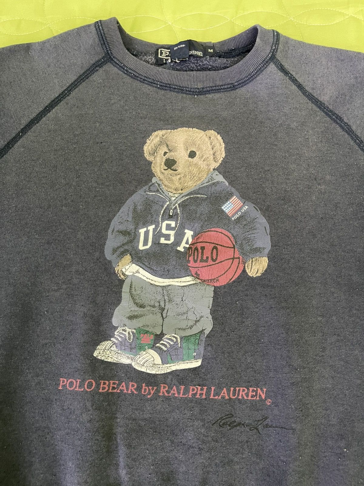 Polo Ralph Lauren Vintage Polo Bear by Ralph Lauren Distressed Sweatshirt Size US M / EU 48-50 / 2 - 8 Thumbnail