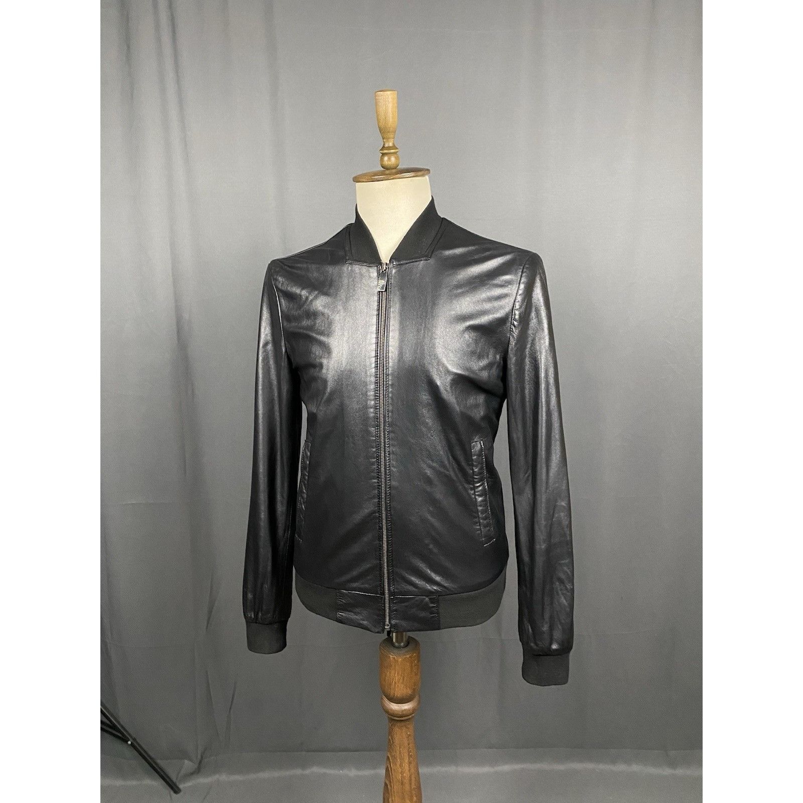 Versace Versace Collection Men's Black Leather Bomber Jacket Size 5 Size US M / EU 48-50 / 2 - 4 Thumbnail