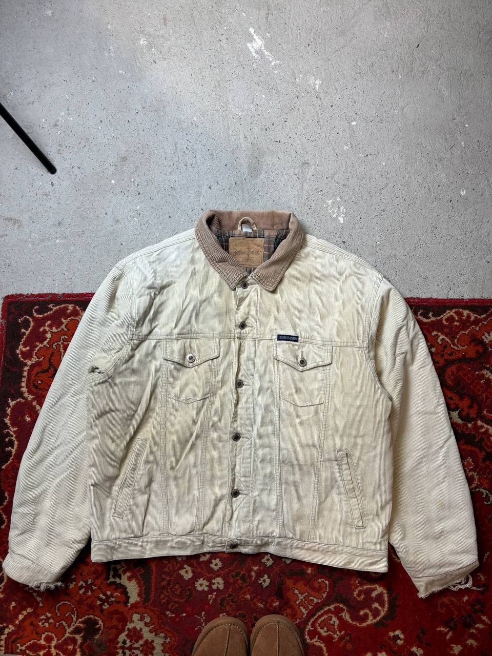 Japanese Brand Vintage Y2K John Baner Velvet Fadede Active Style Jackets Size US L / EU 52-54 / 3 - 4 Thumbnail