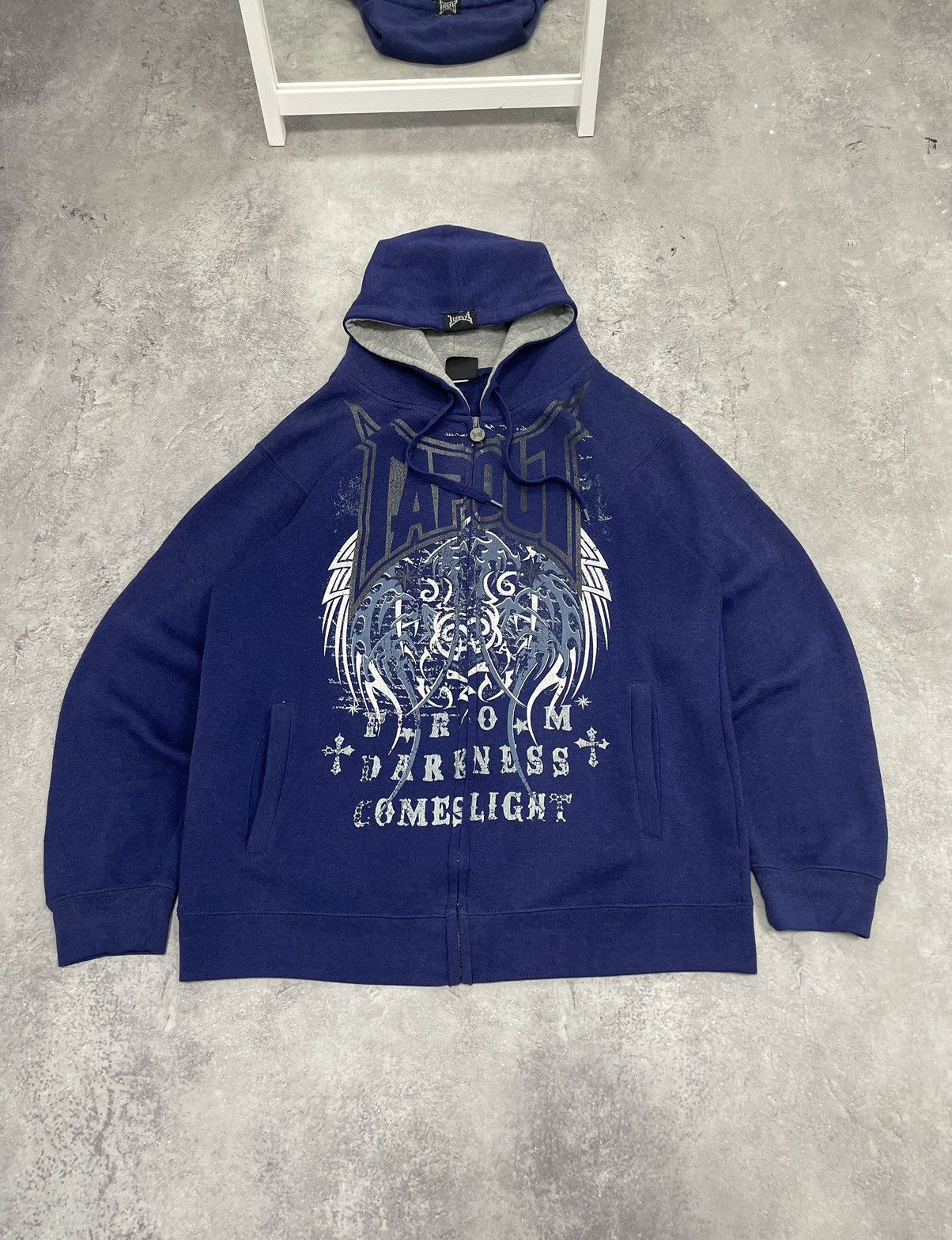 トップス 2000s L.G.B. PK-TIPI Deformation Hoodie Japanese Brand 2000's Over Fur Hoodie HBA LGB Style | Grailed