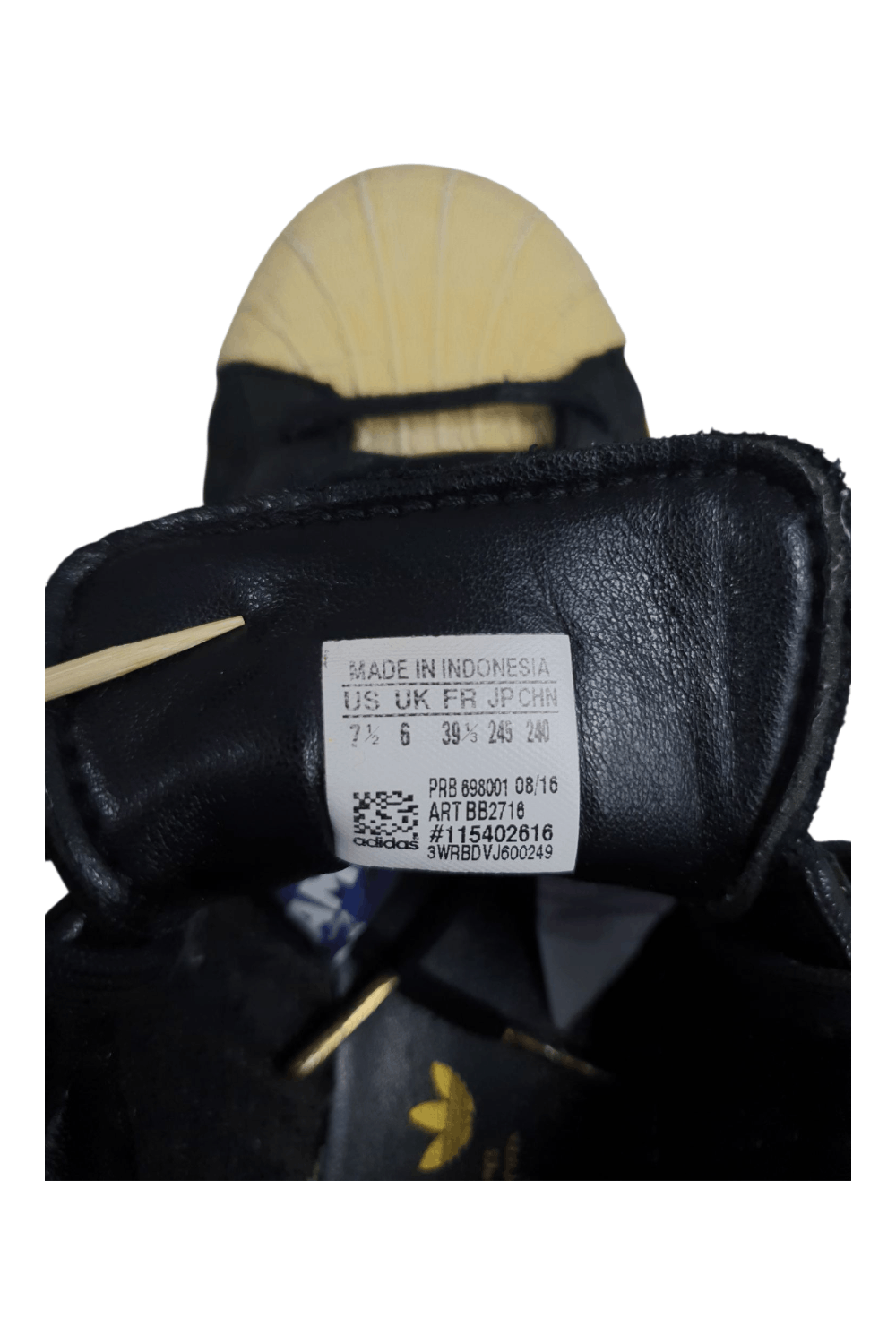 Adidas Adidas Superstar 80s Croc Toe – Black/Gold – EU 39⅓ (US 7.5) Size US 7.5 / EU 40-41 - 5 Thumbnail