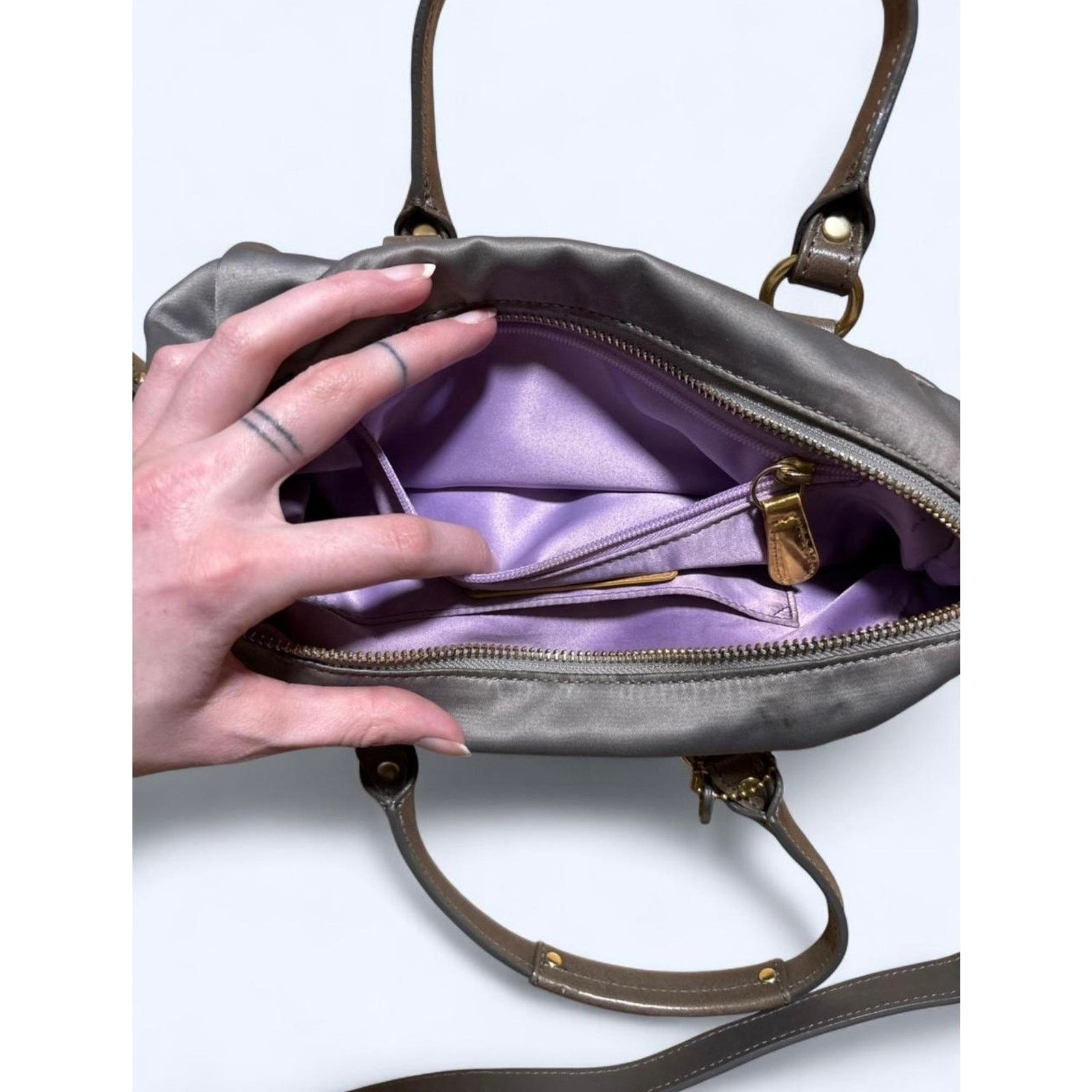 Coach Vintage 2000s Coach Amanda Top Handle Satin Satchel Bag Size ONE SIZE - 5 Thumbnail