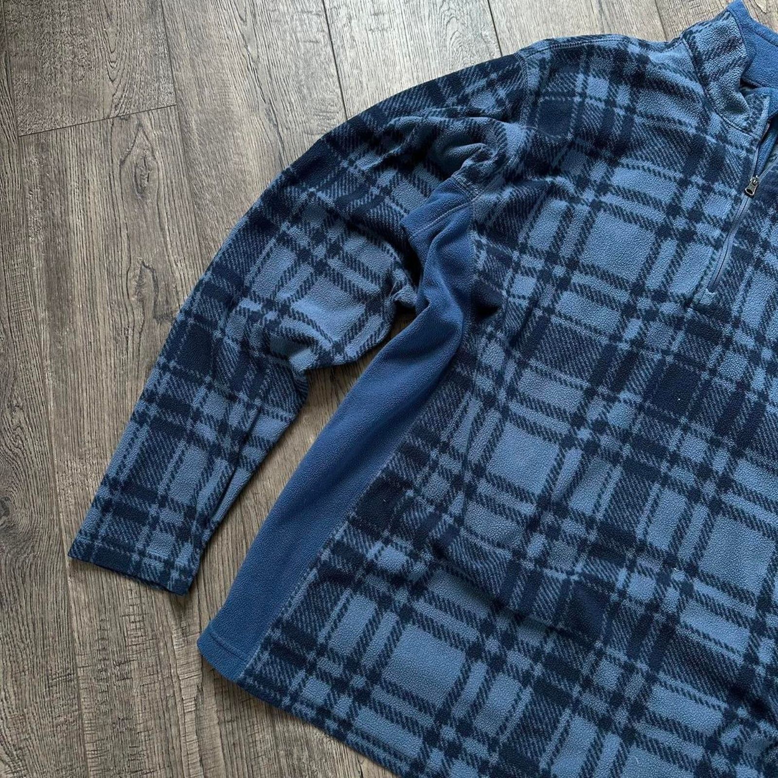 Columbia × Vintage Vintage Y2K 00s Plaid Columbia Fleece Quarterzip Jacket Size US L / EU 52-54 / 3 - 2 Thumbnail