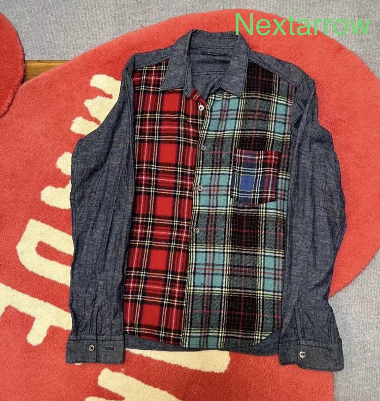 Comme Des Garcons Plaid patchwork shirt