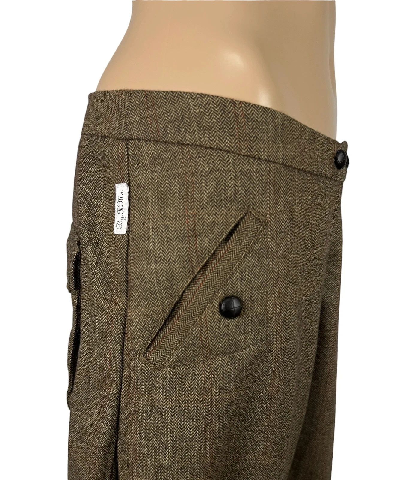 Other Basic By Timo Wool Herringbone Tweed Crop Pants size M Size 32" / US 10 / IT 46 - 4 Thumbnail