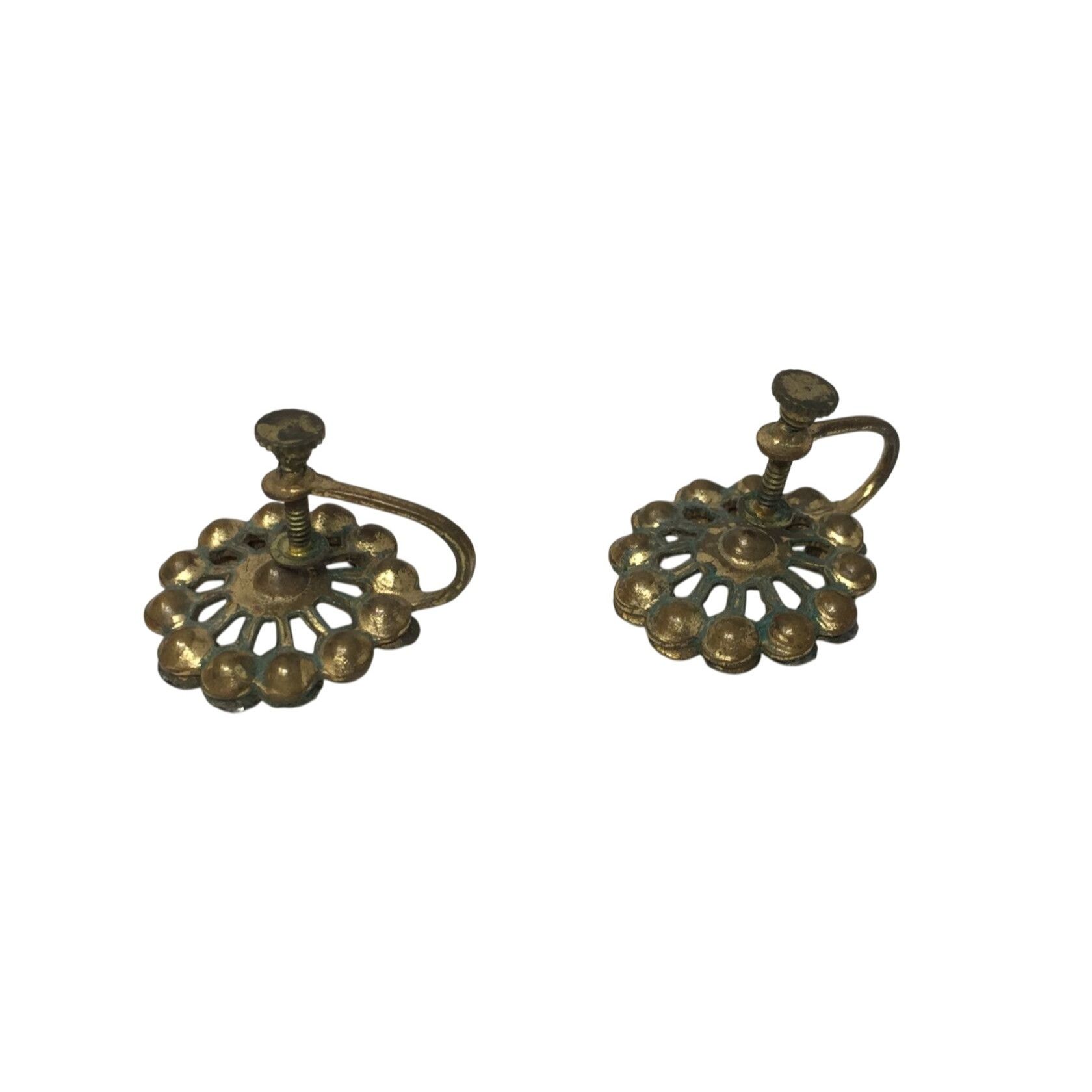 Other Women's Vintage Gold tone Screw Back Earrings with Rhineston Size ONE SIZE - 2 Thumbnail