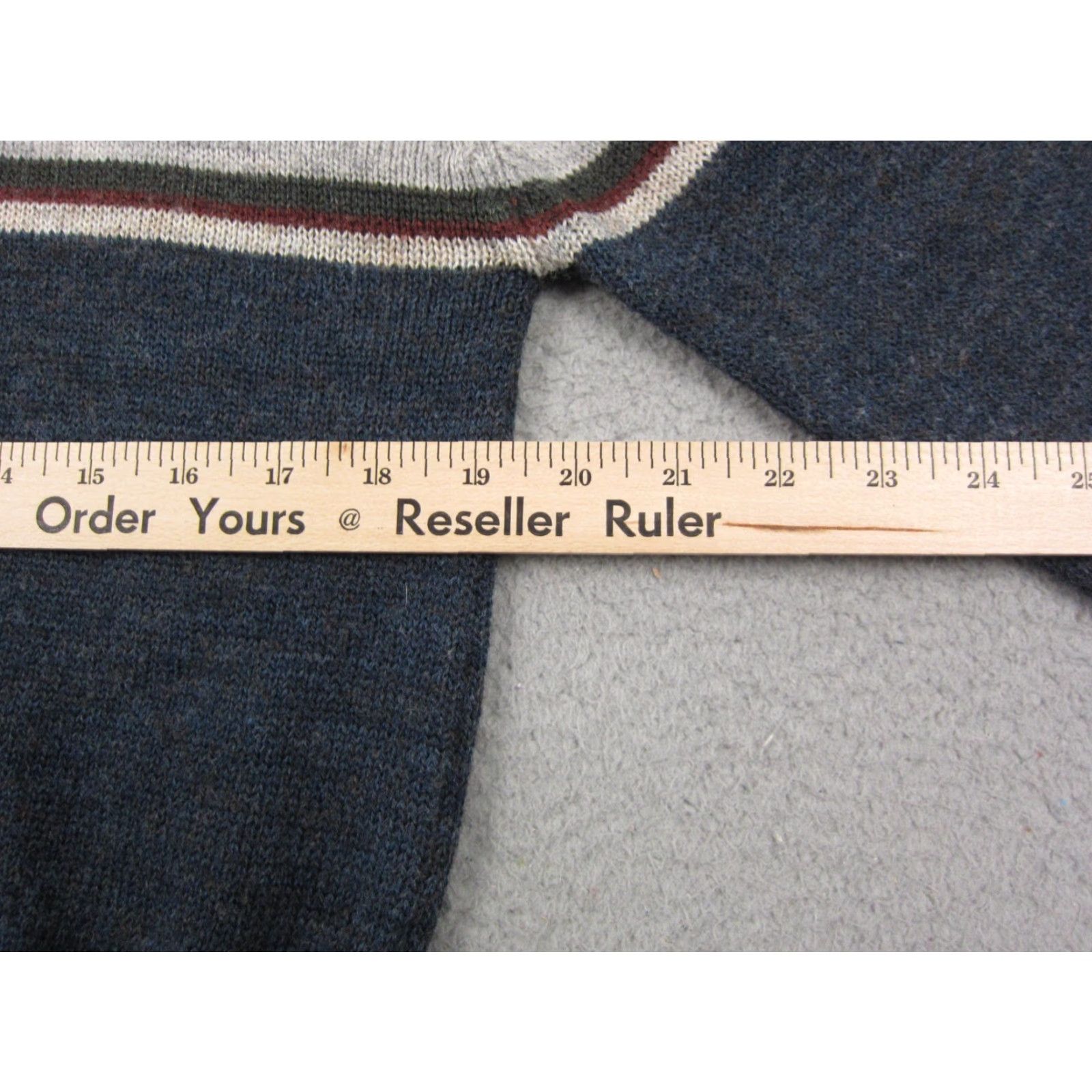 Hunter VINTAGE Hunters Ridge Sweater Womens M Gray Blue Wool Knit Stripe 70s 80s Size M / US 6-8 / IT 42-44 - 6 Thumbnail
