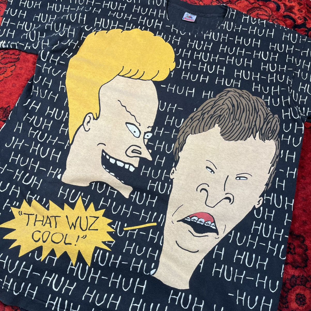 Fruit Of The Loom Vintage Merch Y2K 1993 MTV Beavis And Butthead Print T Shirt Size US XL / EU 56 / 4 - 3 Thumbnail
