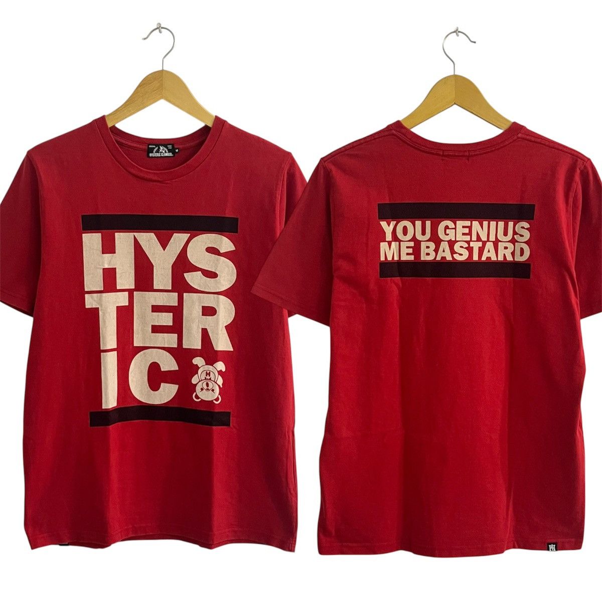 【瀬戸大橋店】 中古 HYSTERIC GLAMOUR | ヒステリックグラマー 半袖Ｔシャツ You Genius Me Bastard/オーバーサイズポケットTee 02181CT04 ホワイト サイズ：L 【110】 HYSTERIC GLAMOUR - 【瀬戸大橋店】 中古 HYSTERIC GLAMOUR