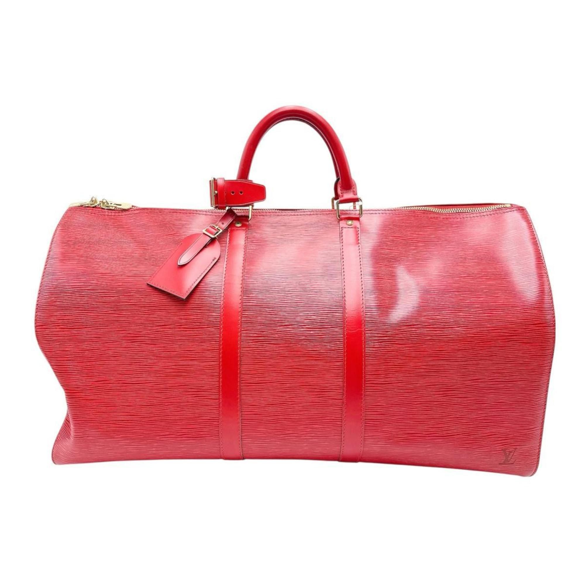 Louis Vuitton Keepall 55 Boston Bag in Epi Leather Red M42957