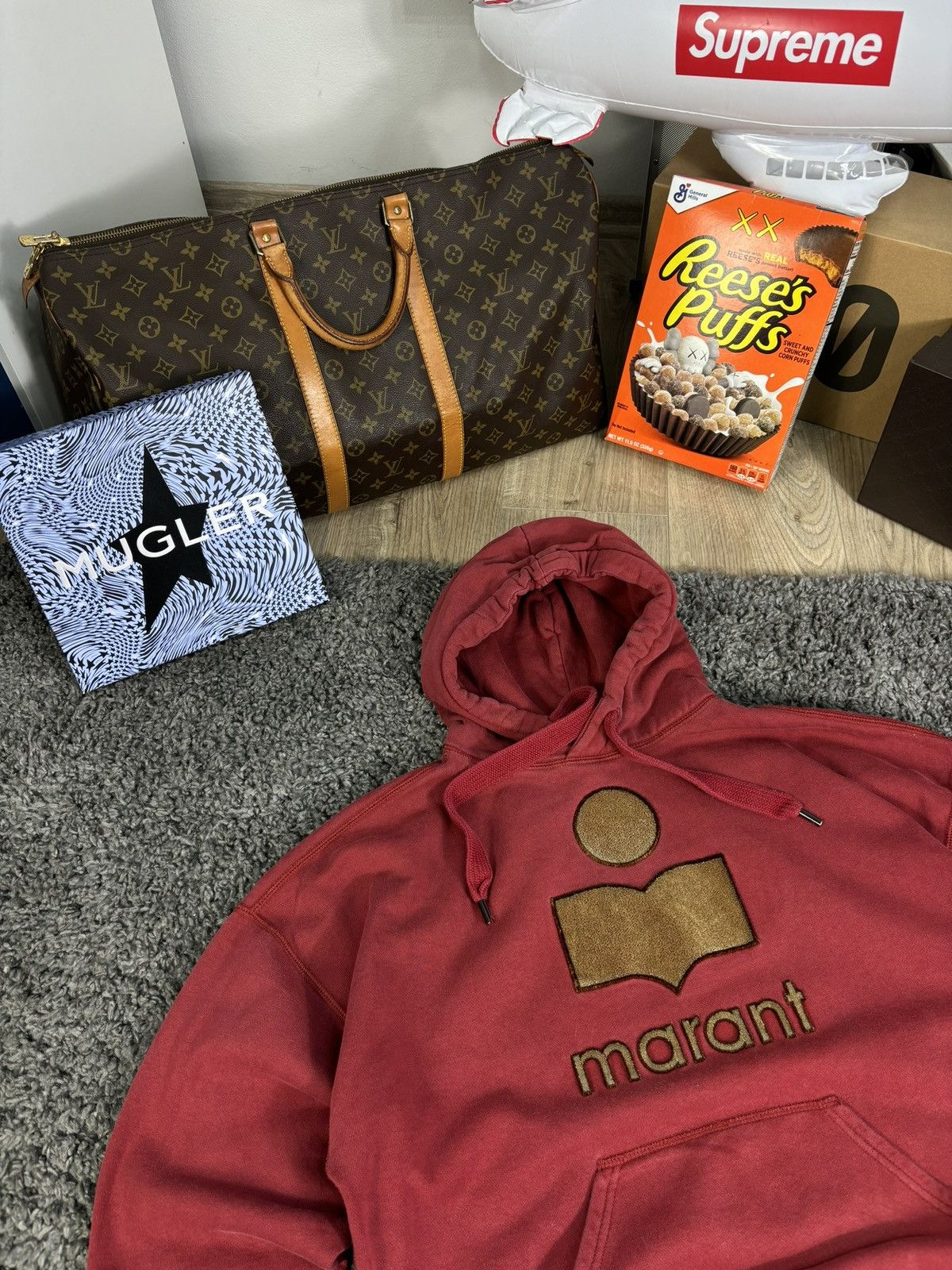 Isabel Marant × Japanese Brand Y2k Isabel marant etoile big logo Hoodie Burgandy 00s Size US L / EU 52-54 / 3 - 2 Thumbnail