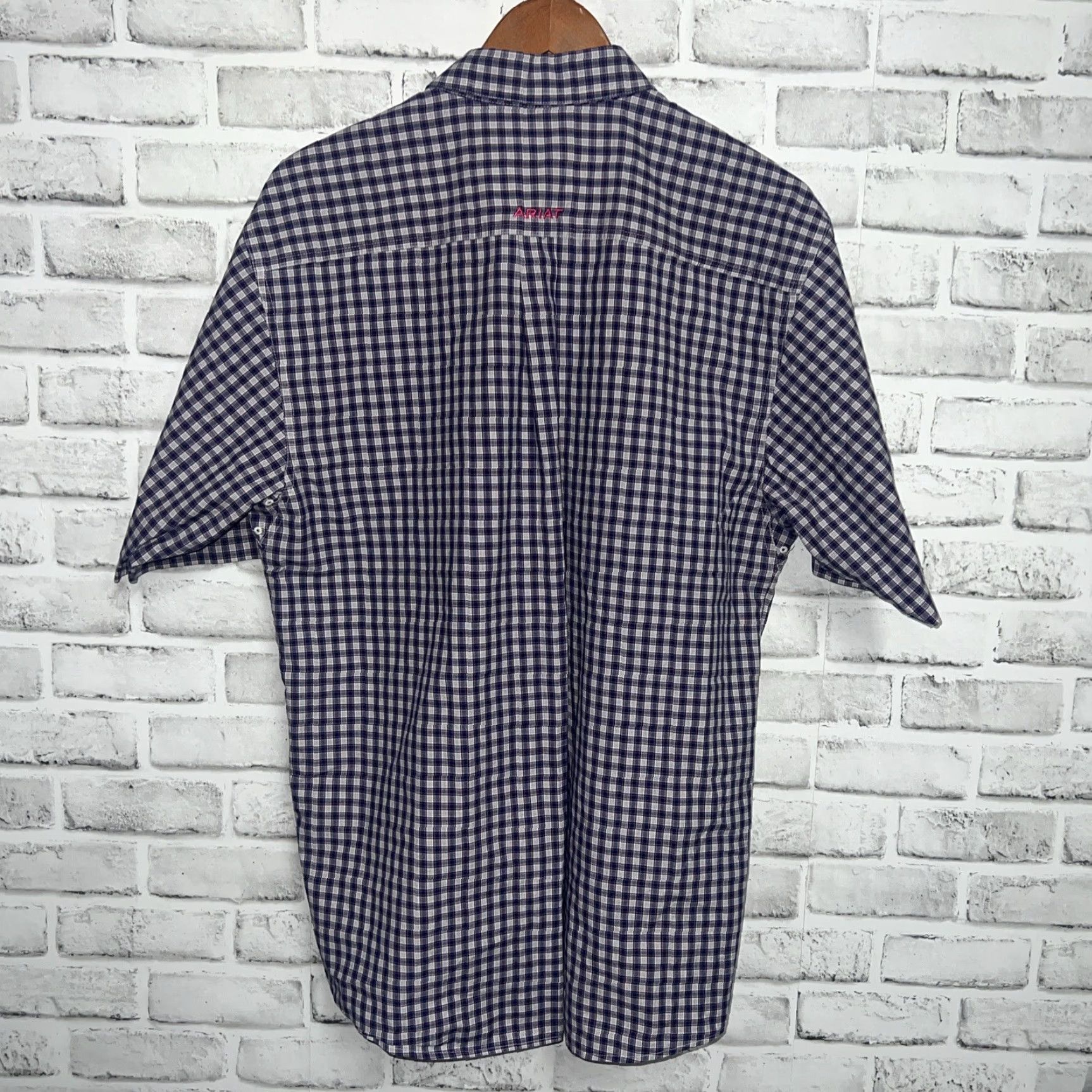 Ariat VINTAGE Ariat Pro Series Men's Short Sleeve Plaid Shirt Size M Purple Casual Size US M / EU 48-50 / 2 - 4 Thumbnail