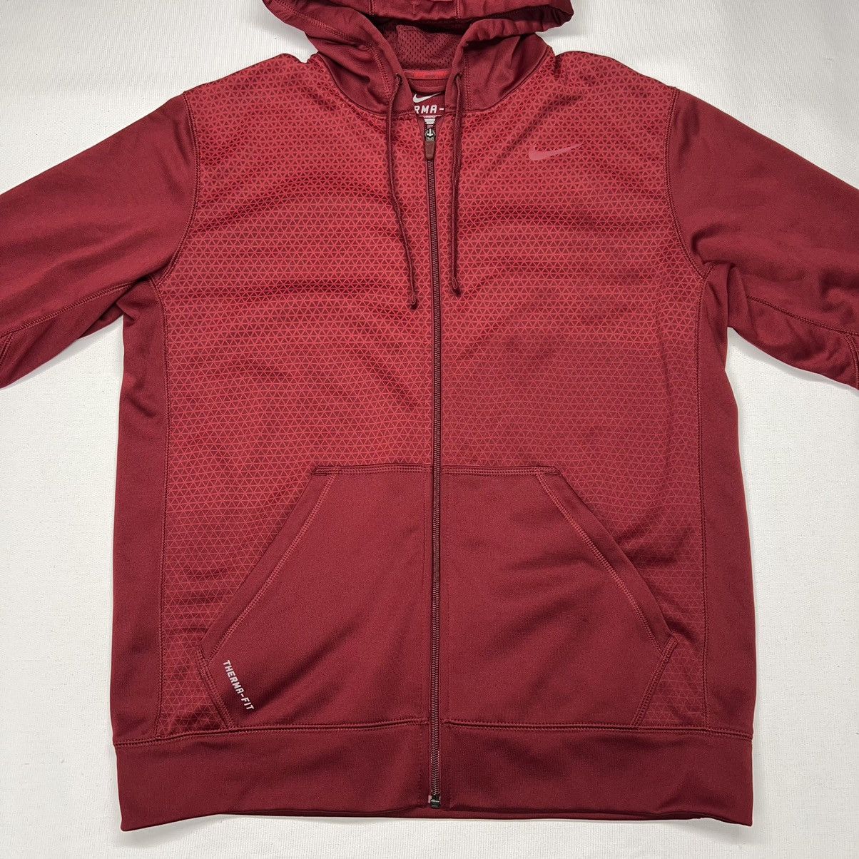 Nike Nike Hoodie Red Therma-Fit Zip Sweatshirt Sweater Fleece Size US M / EU 48-50 / 2 - 2 Thumbnail