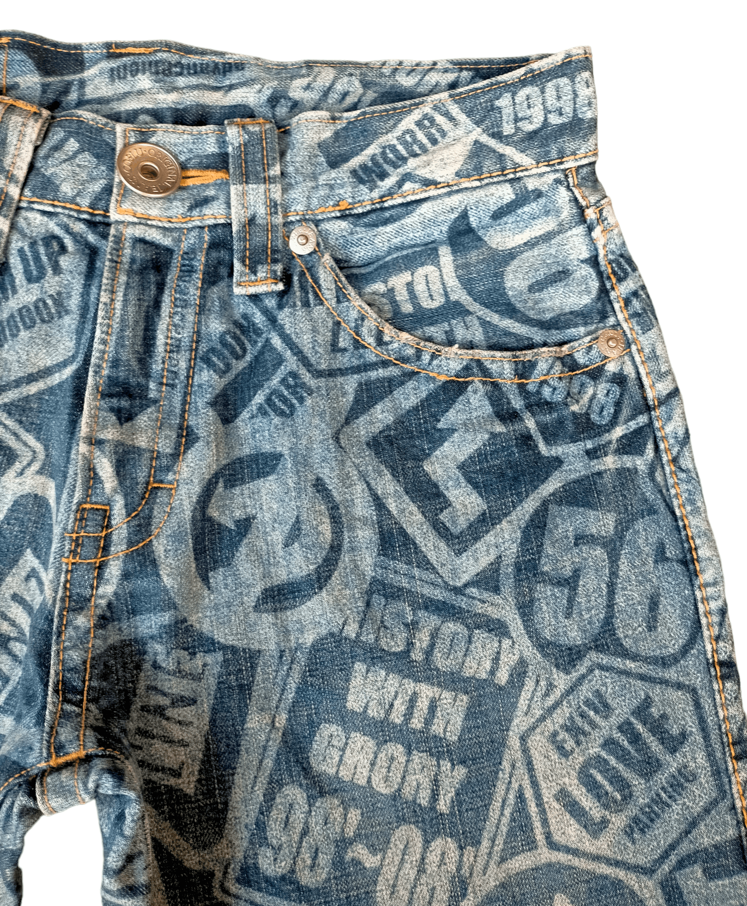 Hysteric Glamour Archieve 🔥 Full Print Word Phrase Boot cut Wide Pant Size US 29 - 4 Thumbnail