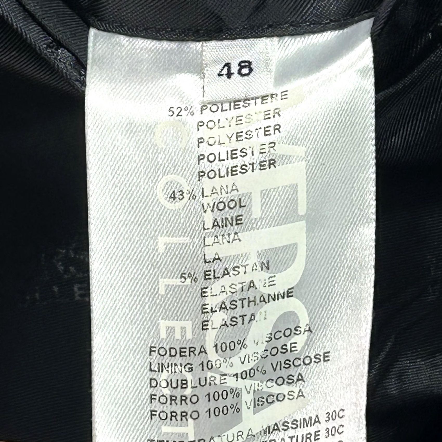 Vintage Versace Collection Suit Jacket Mens 48R Black Wool 2 Button Made In Croatia Size 48R - 5 Thumbnail