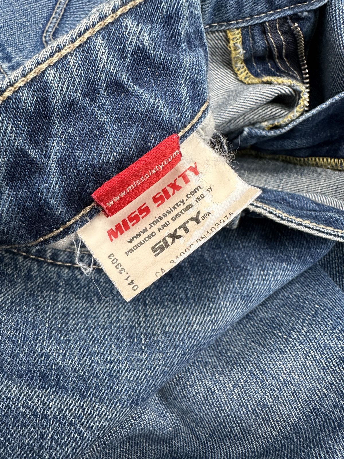 Miss Sixty Y2K MISS SIXTY Extra Low Ty Blue Flared Jeans Pants size 32 Size 30" / US 8 / IT 44 - 12 Thumbnail