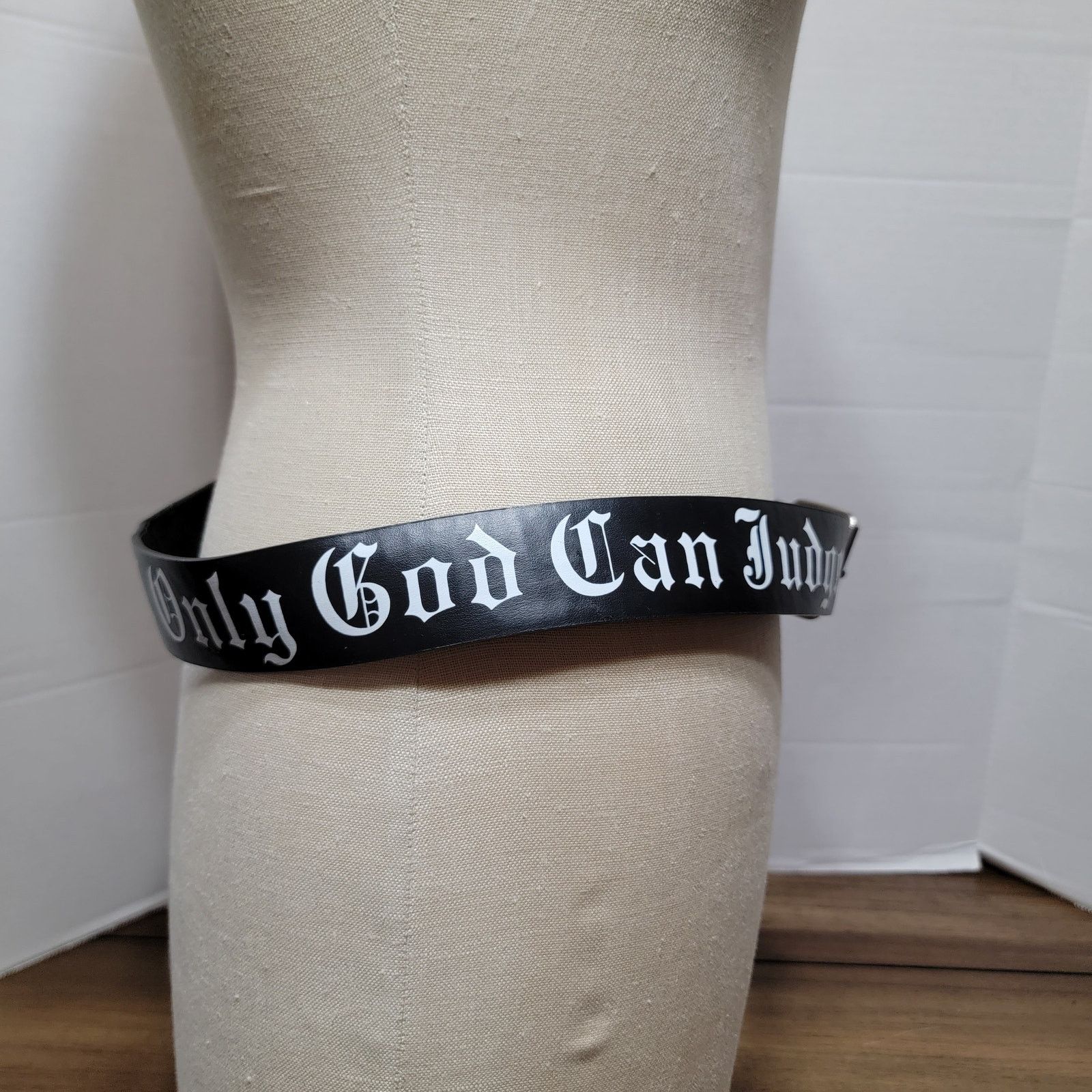 Other Black & White Unisex Belt "Only God Can Judge Me"-Size 1 (8) Size ONE SIZE - 4 Thumbnail