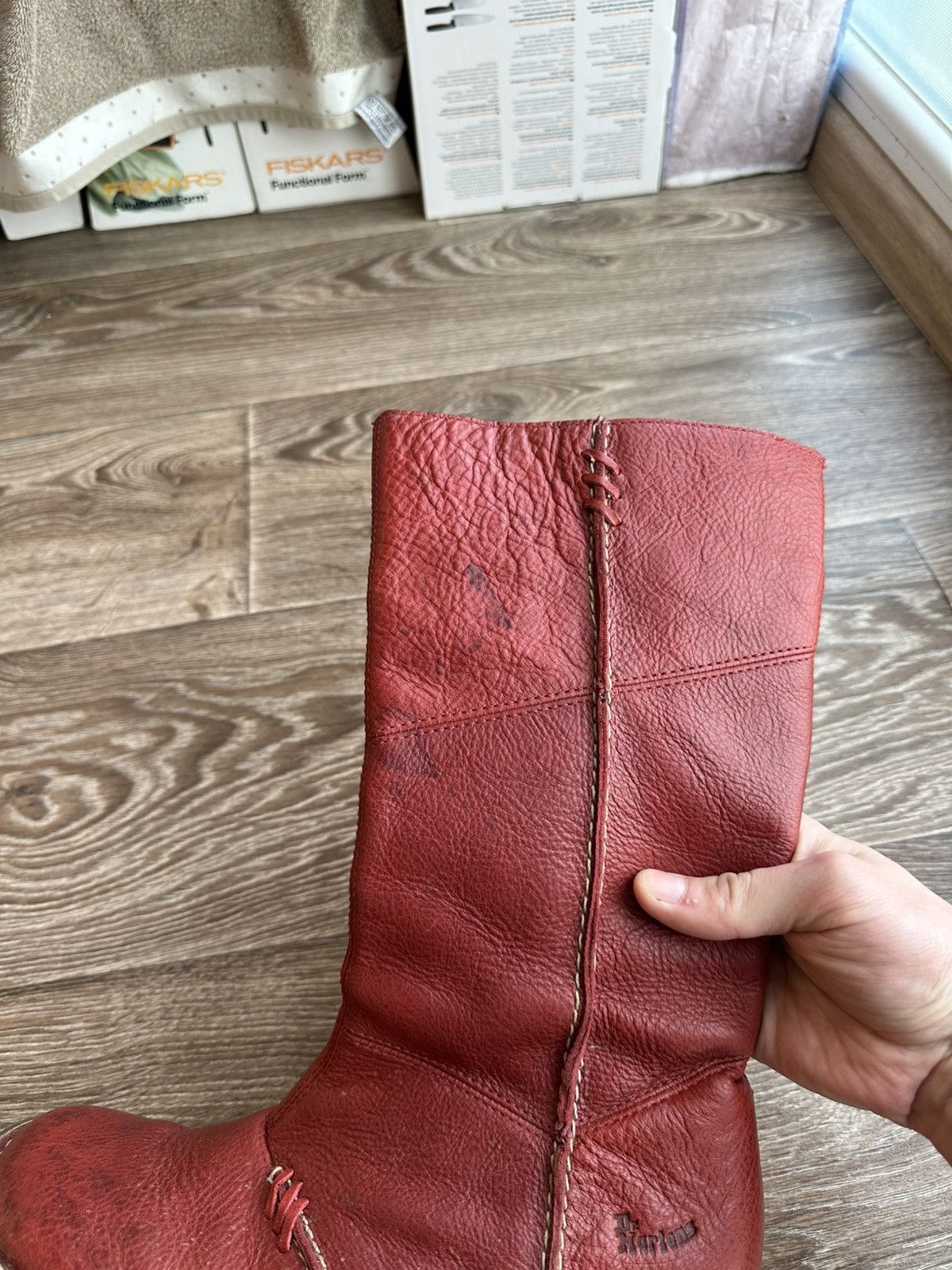 Dr. Martens 🔥 Dr. Martens 10491 Mid Calf Biker Wedge Leather Boots Size US 9.5 / IT 39.5 - 5 Thumbnail