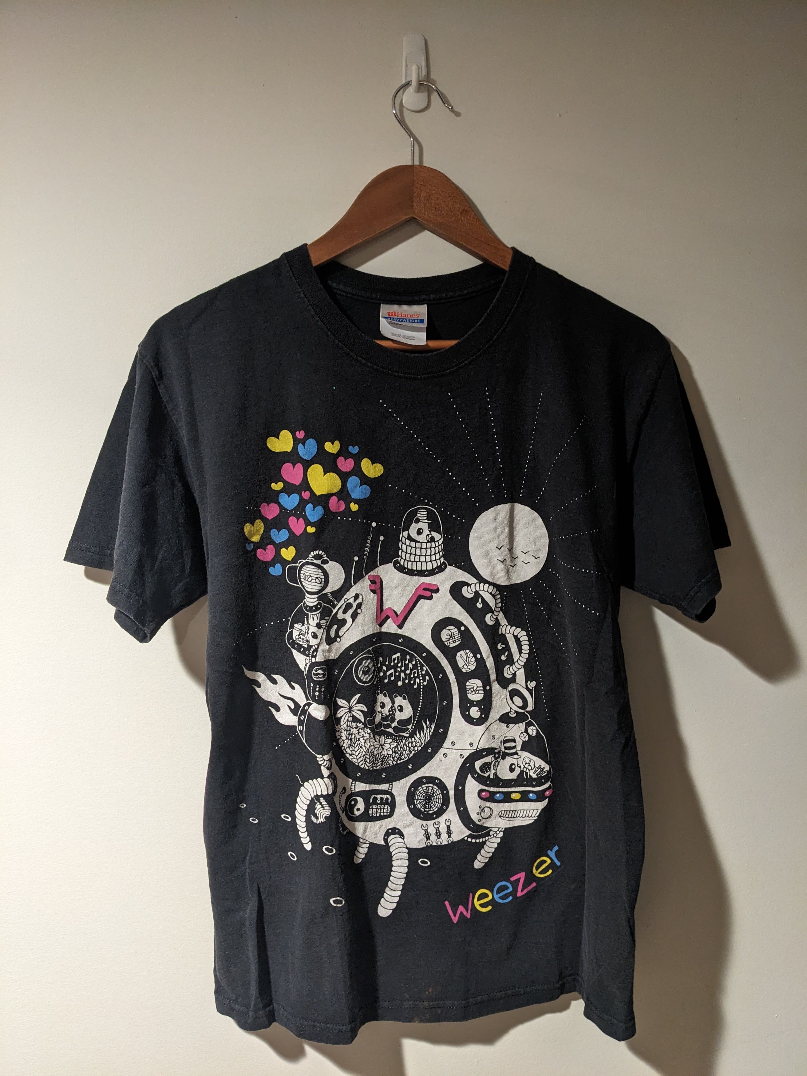 Band Tees × Vintage Vintage Weezer Outer Space Panda Black Medium T-Shirt Size US M / EU 48-50 / 2 - 1 Thumbnail