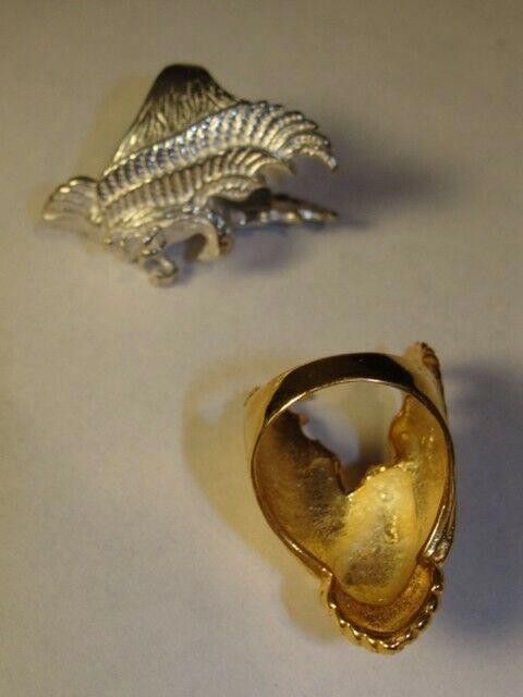 Designer Sterling Silver Eagle Ring with 18 kt Gold Vermeil Unisex Size ONE SIZE - 3 Thumbnail