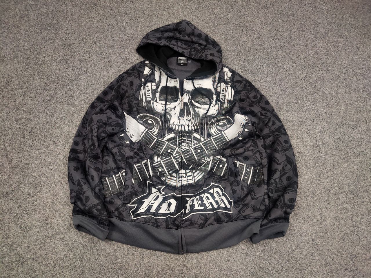 If Six Was Nine Vintage No Fear Skulls Zip Hoodie Y2K if six was nine Style Size US M / EU 48-50 / 2 - 2 Thumbnail