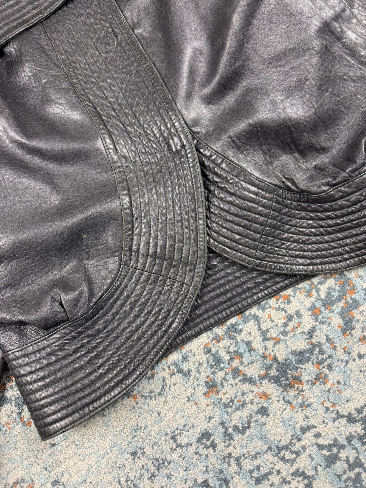 Japanese Brand × Vintage Vintage 90s crazy real leather avant garde design jacket Size M / US 6-8 / IT 42-44 - 9 Thumbnail