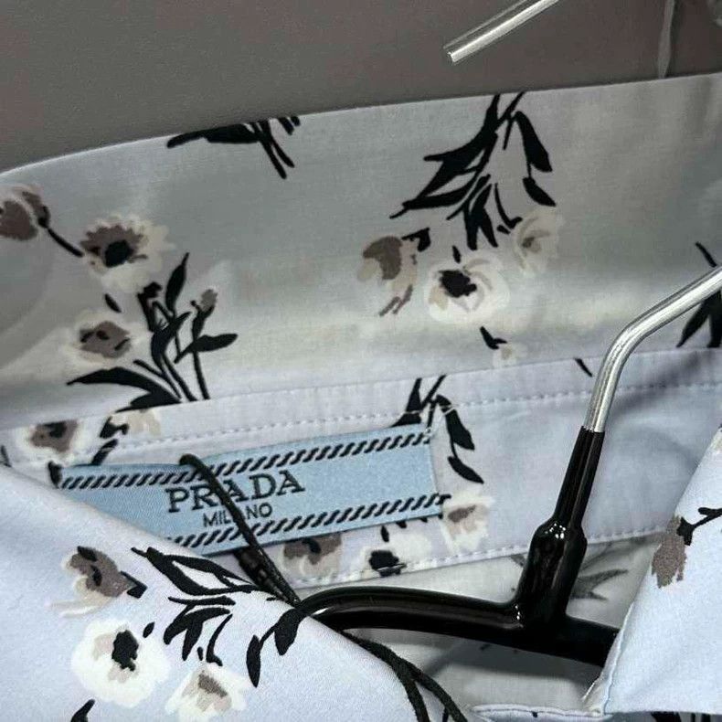 Prada Prada Blue shirt with lace broken flowers 2504-Nextarrow Size XS / US 0-2 / IT 36-38 - 6 Thumbnail