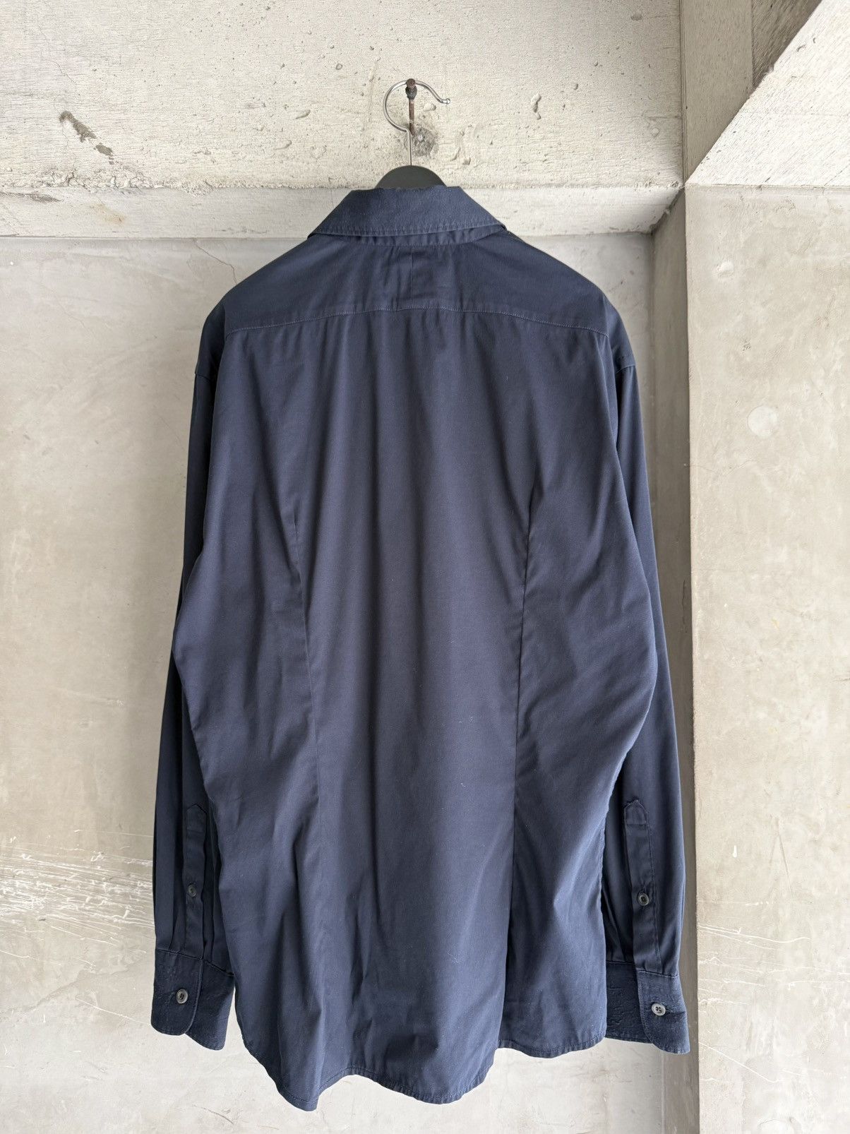 Prada 2000s PRADA Archive Oversized Dark Navy Shirt Size US S / EU 44-46 / 1 - 3 Thumbnail