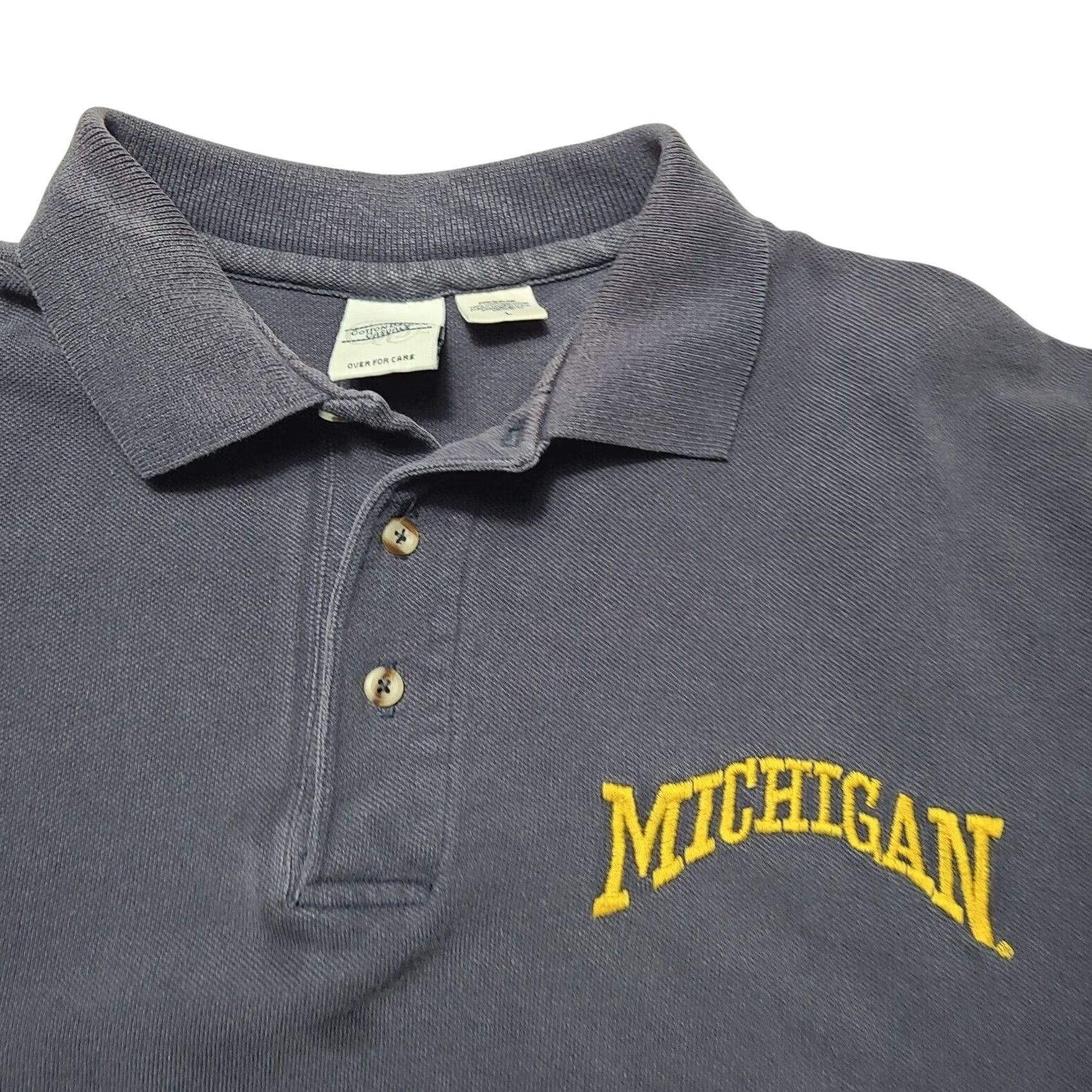 Vintage VINTAGE Michigan Wolverines Polo Shirt Men's L Blue Embroidered 90s Logo Wolverine Cotton Short Sleeve Buttoned Size US L / EU 52-54 / 3 - 3 Thumbnail