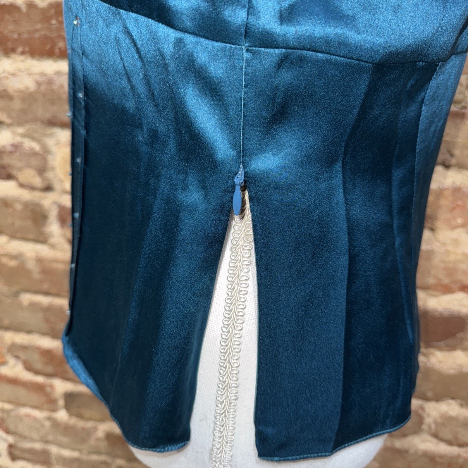 Other VTG DEPECHE MODE Turquoise 100% Silk Baby Doll Sequin Y2K Size M / US 6-8 / IT 42-44 - 5 Thumbnail