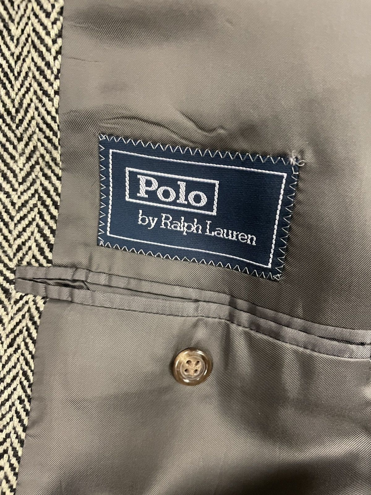Polo Ralph Lauren × Vintage Herringbone Tweed 3-Button Jacket Size 46R - 8 Thumbnail