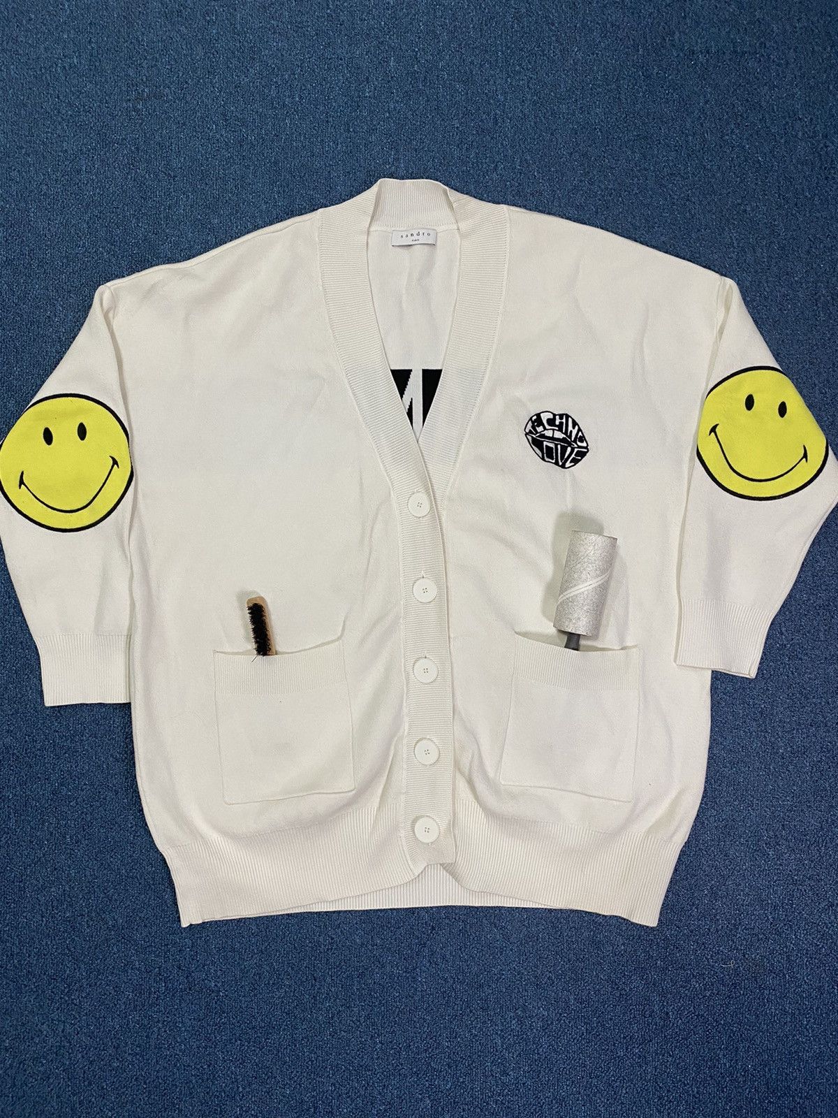 Sandro Sandro x Smiley Cardigan Size S / US 4 / IT 40 - 2 Thumbnail