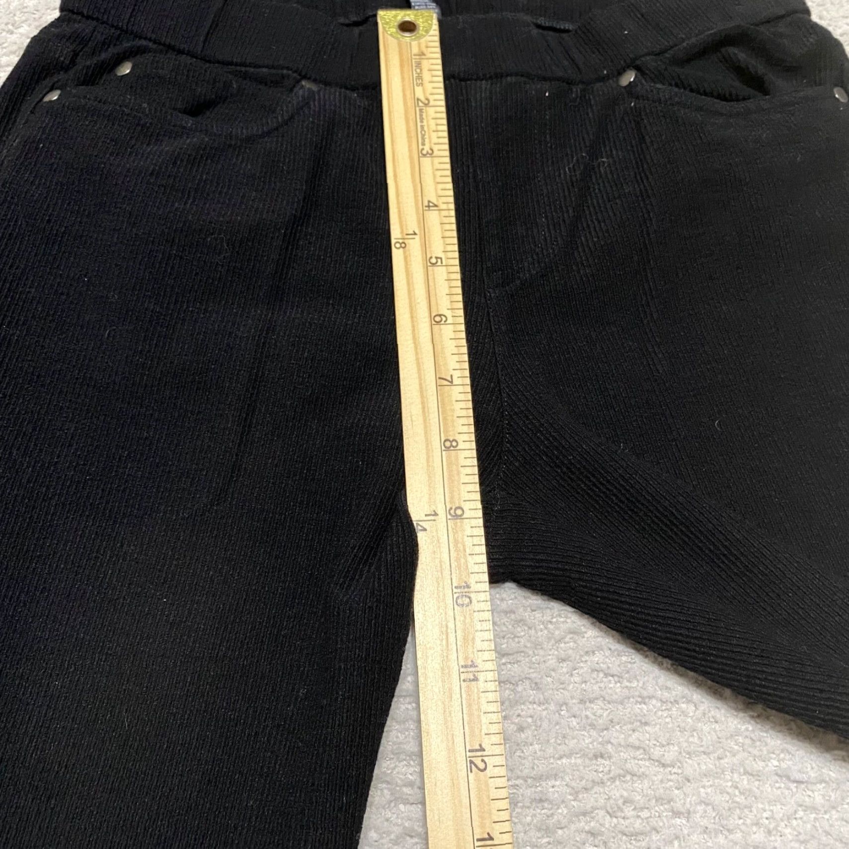 Eileen Fisher VINTAGE Eileen Fisher Womens XS Dress Pants Solid Black Ribbed Skinny Dark Wash Mid Rise Size 26" / US 2 / IT 38 - 4 Thumbnail